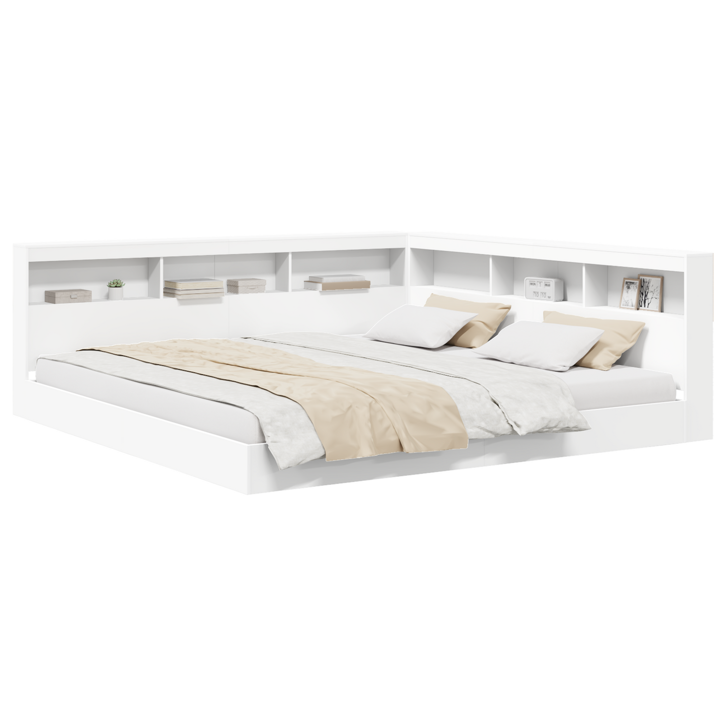 Bookcase Bed White 180x200 cm Engineered Wood