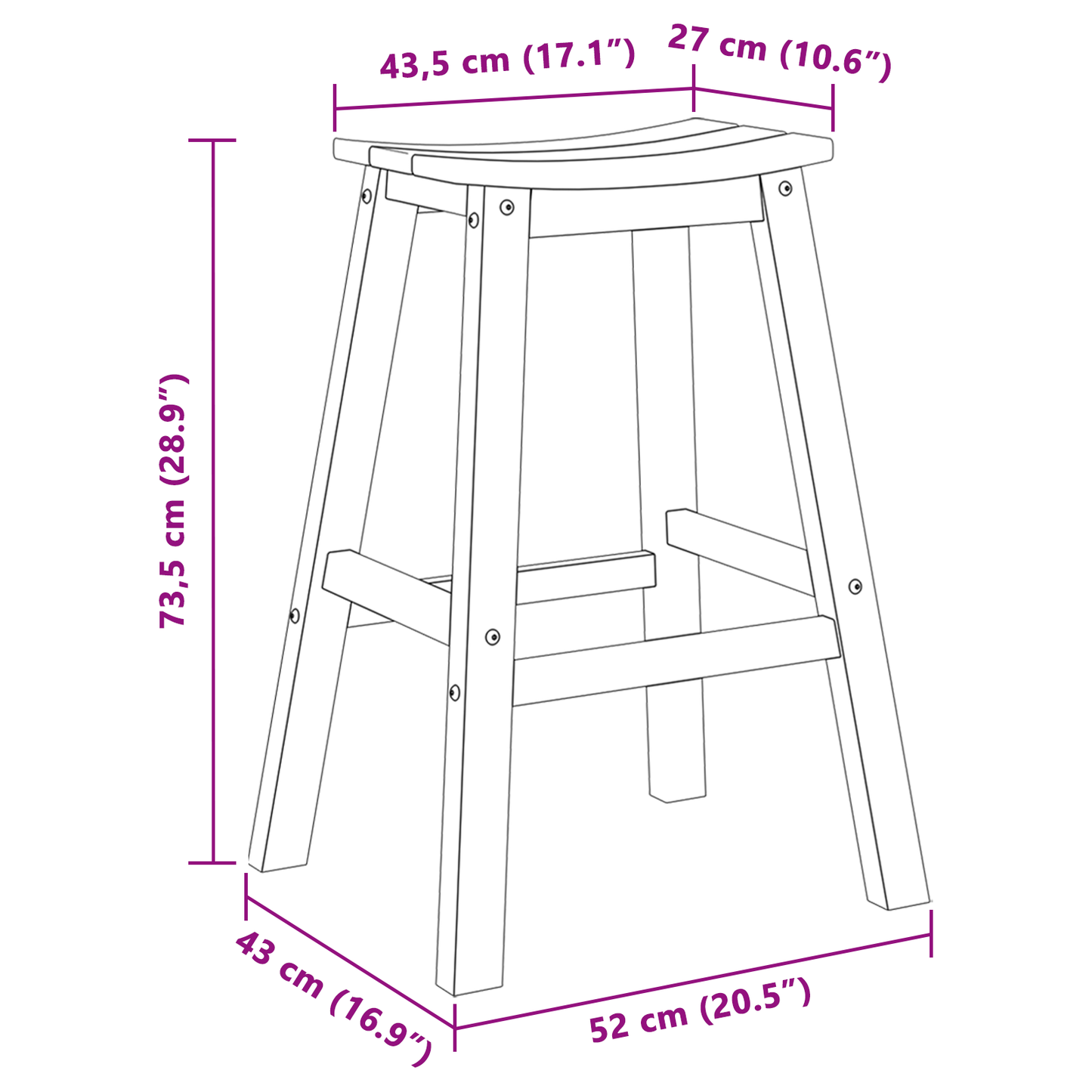 Bar Stools 6 pcs White HDPE