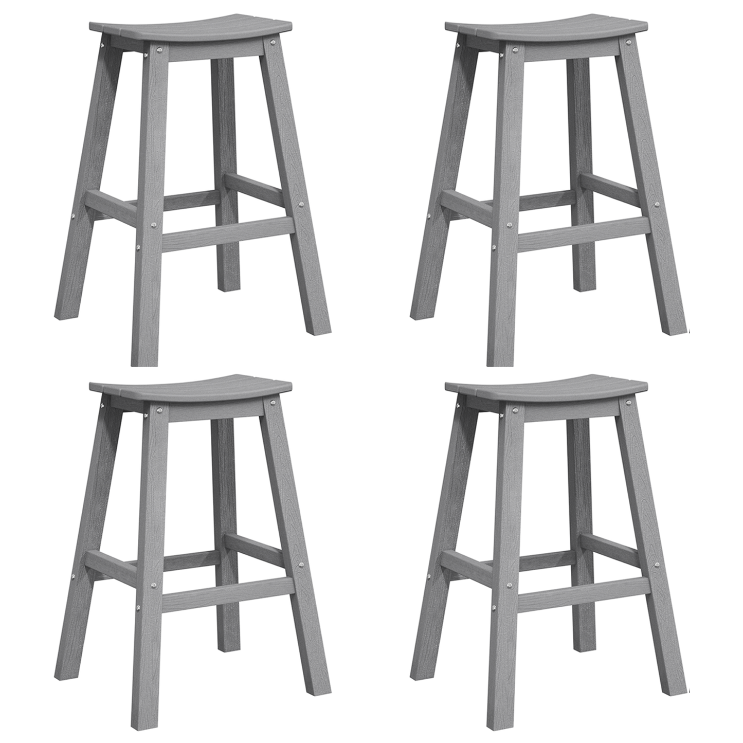 Bar Stools 6 pcs Light Grey HDPE