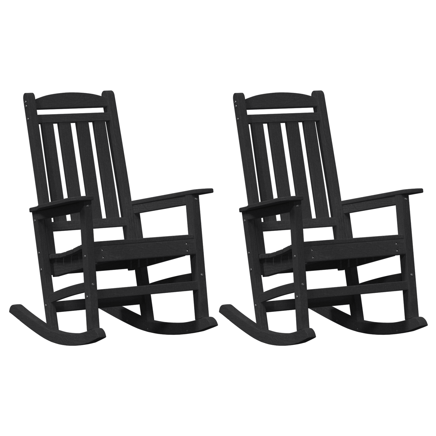 Garden Rocking Chairs 2 pcs Black 70x92x107.5 cm HDPE