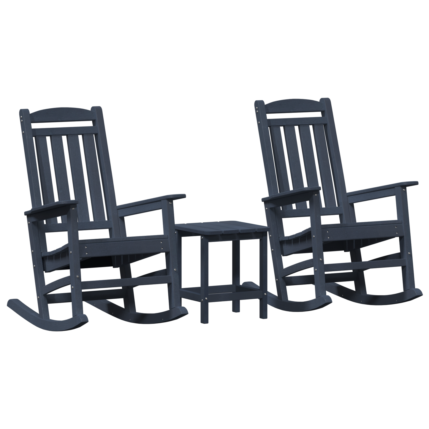 3 Piece Garden Lounge Set Navy Blue HDPE