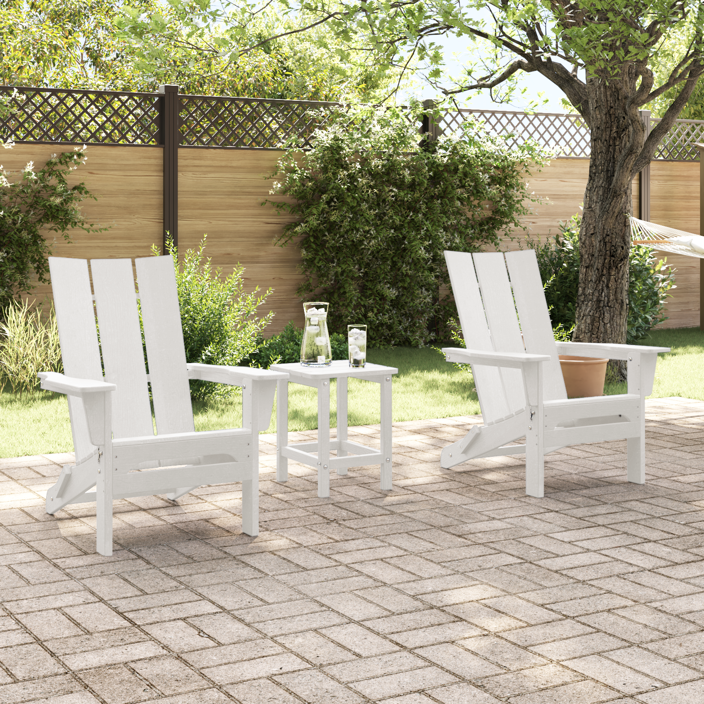 Foldable Adirondack Chairs 2 pcs White 74.5x80.5x90 cm HDPE