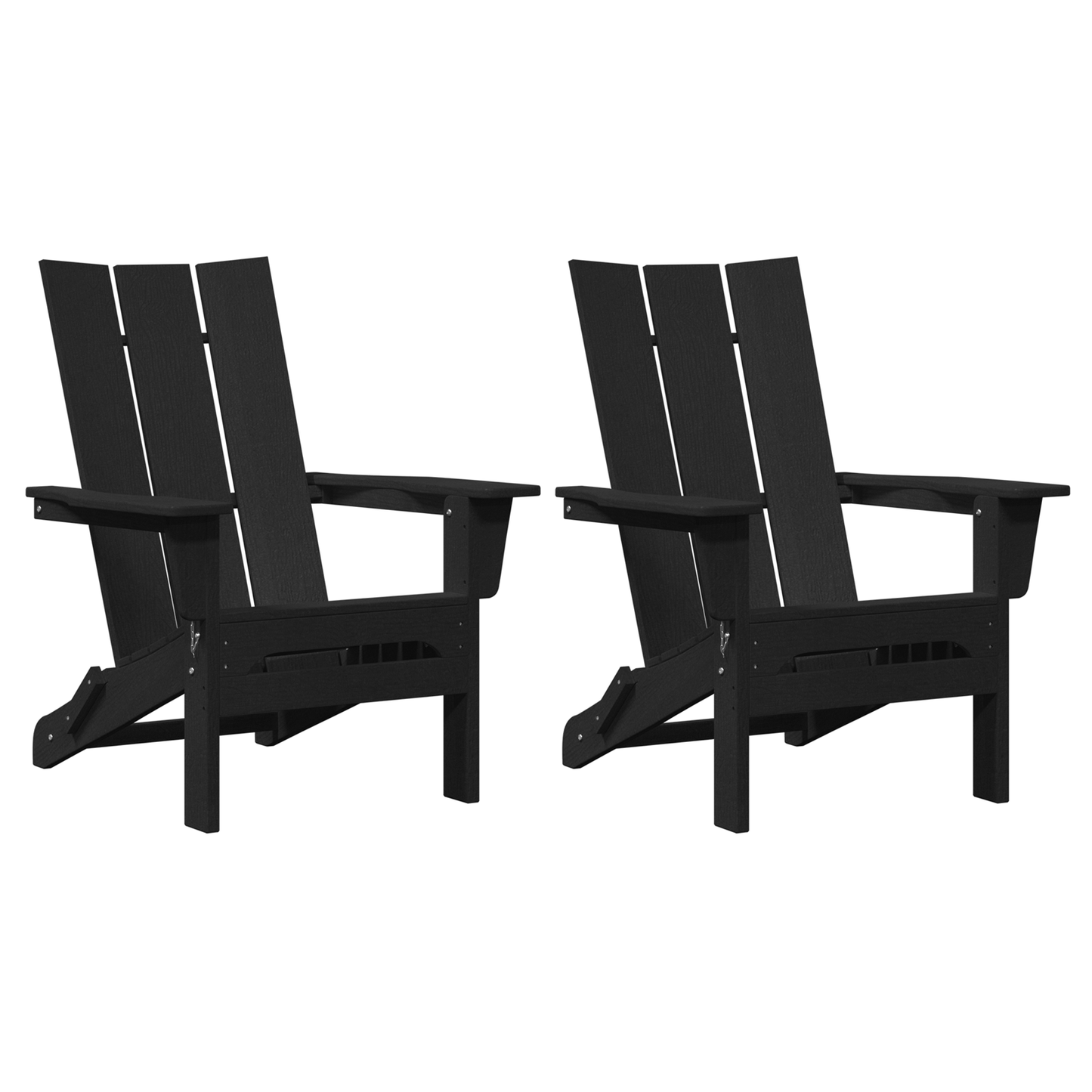 Foldable Adirondack Chairs 2 pcs Black 74.5x80.5x90 cm HDPE