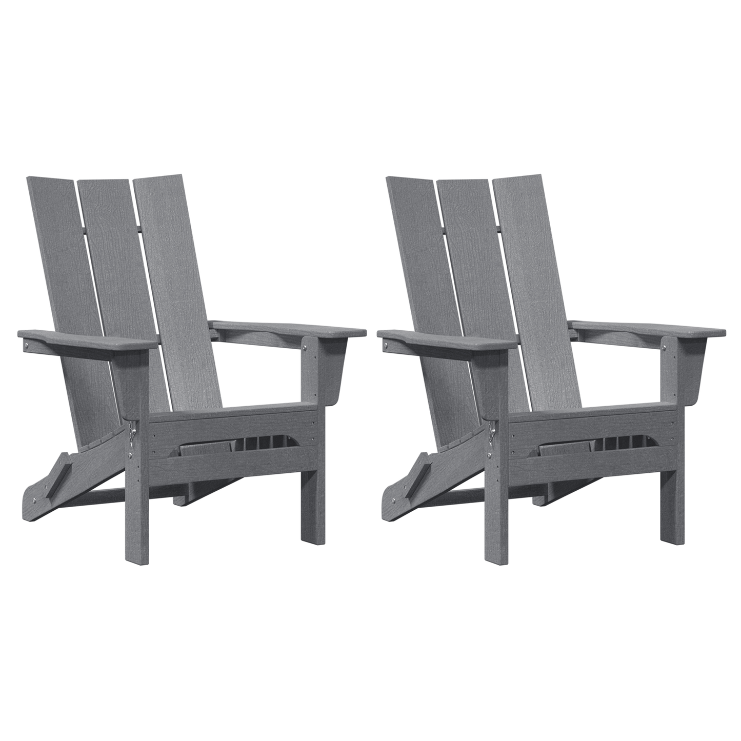 Foldable Adirondack Chairs 2 pcs Light Grey 74.5x80.5x90 cm HDPE
