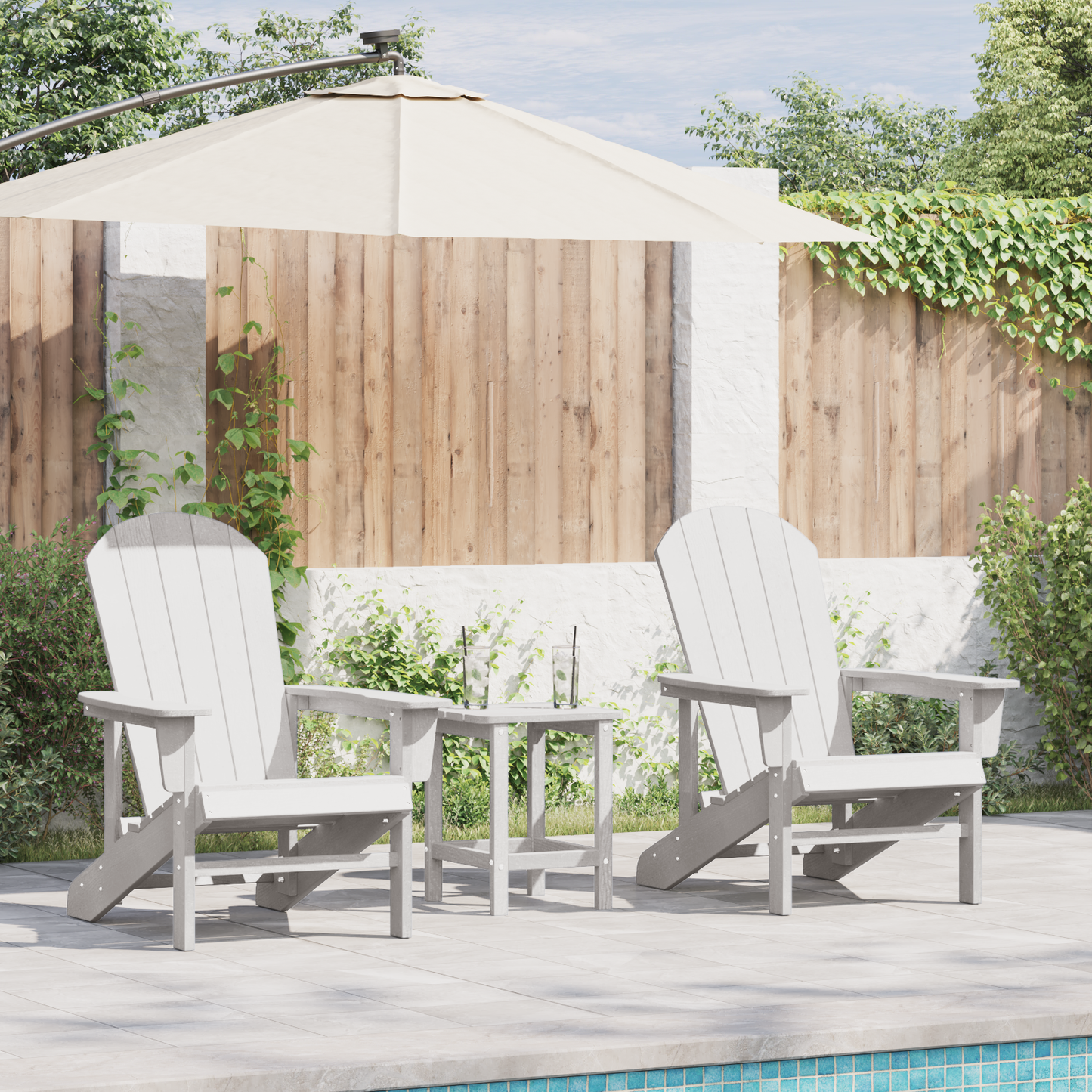 Adirondack Chairs 2 pcs White 74x82x90 cm HDPE