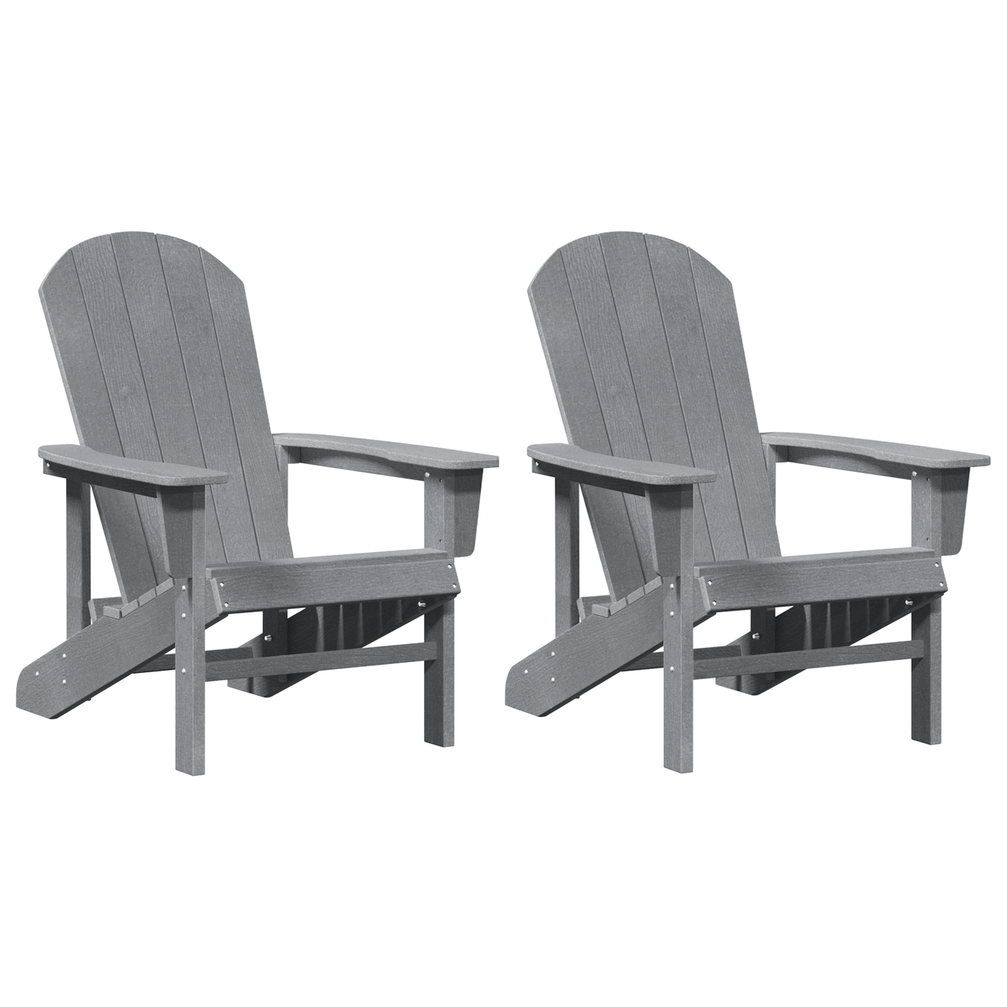 Adirondack Chairs 2 pcs Light Grey 74x82x90 cm HDPE