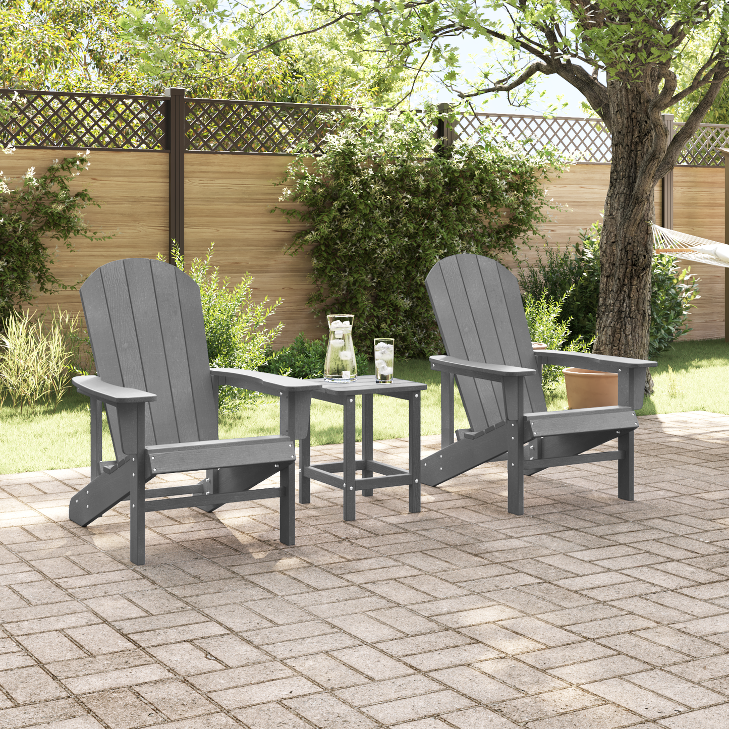 Adirondack Chairs 2 pcs Light Grey 74x82x90 cm HDPE