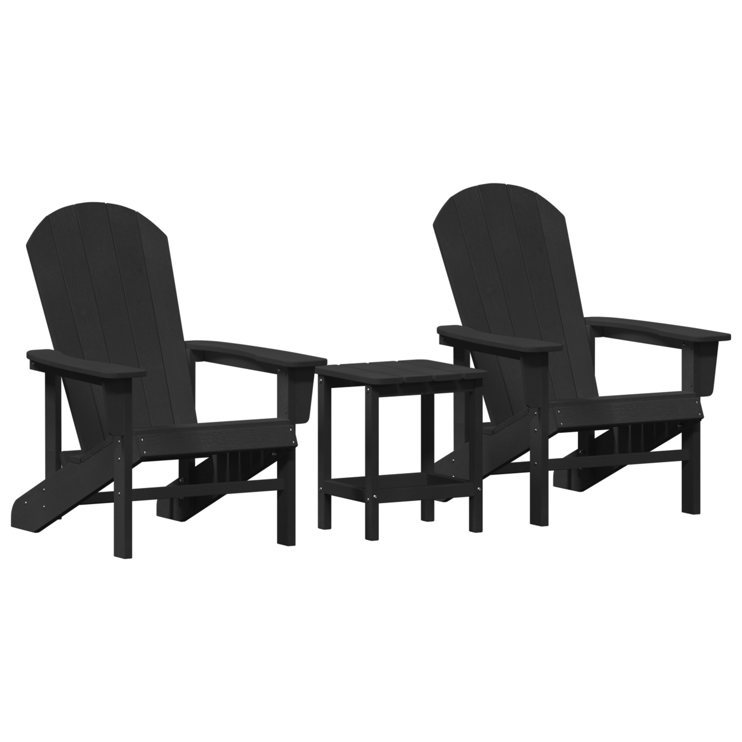 3 Piece Garden Lounge Set Black HDPE