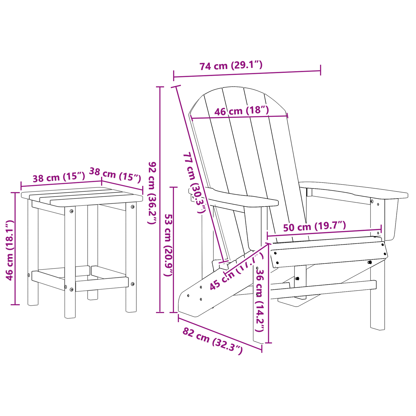 3 Piece Garden Lounge Set Black HDPE