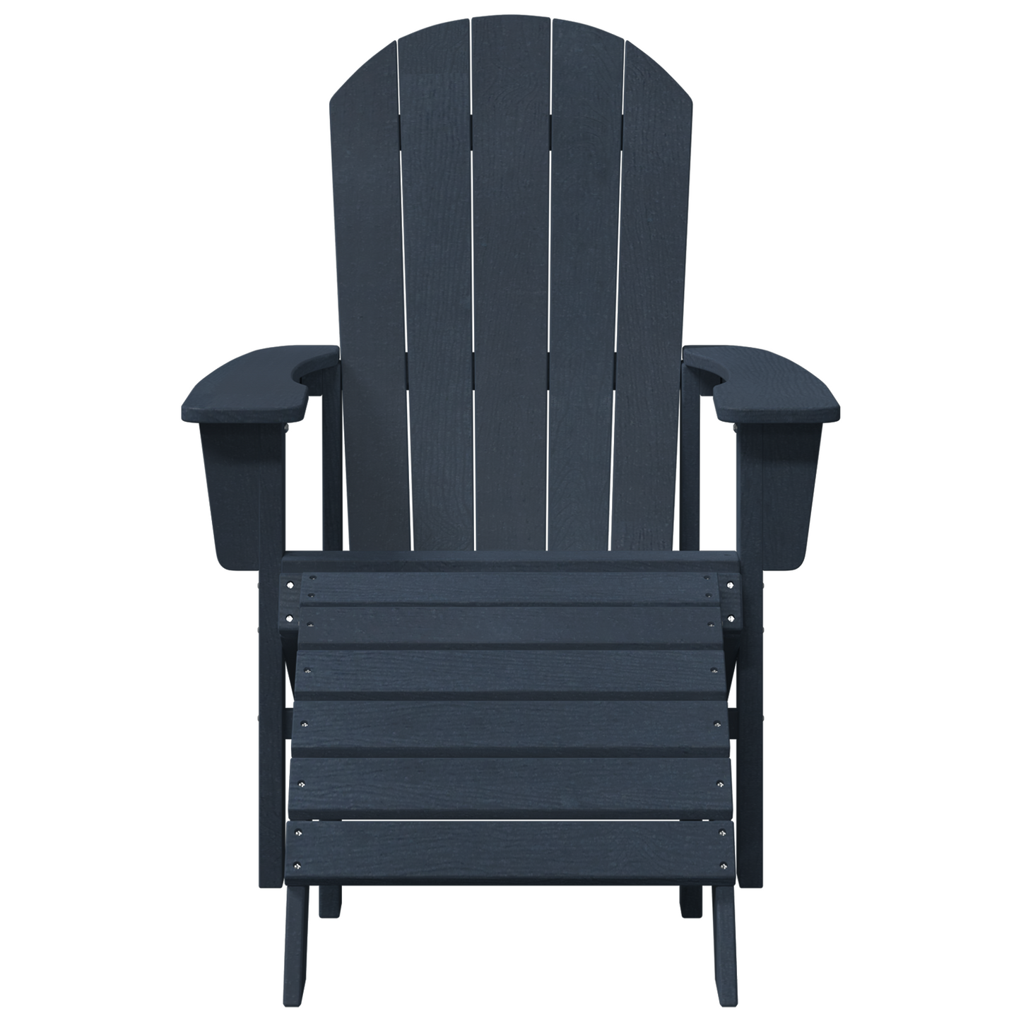 Adirondack Chairs with Footrests 2 pcs Navy Blue HDPE