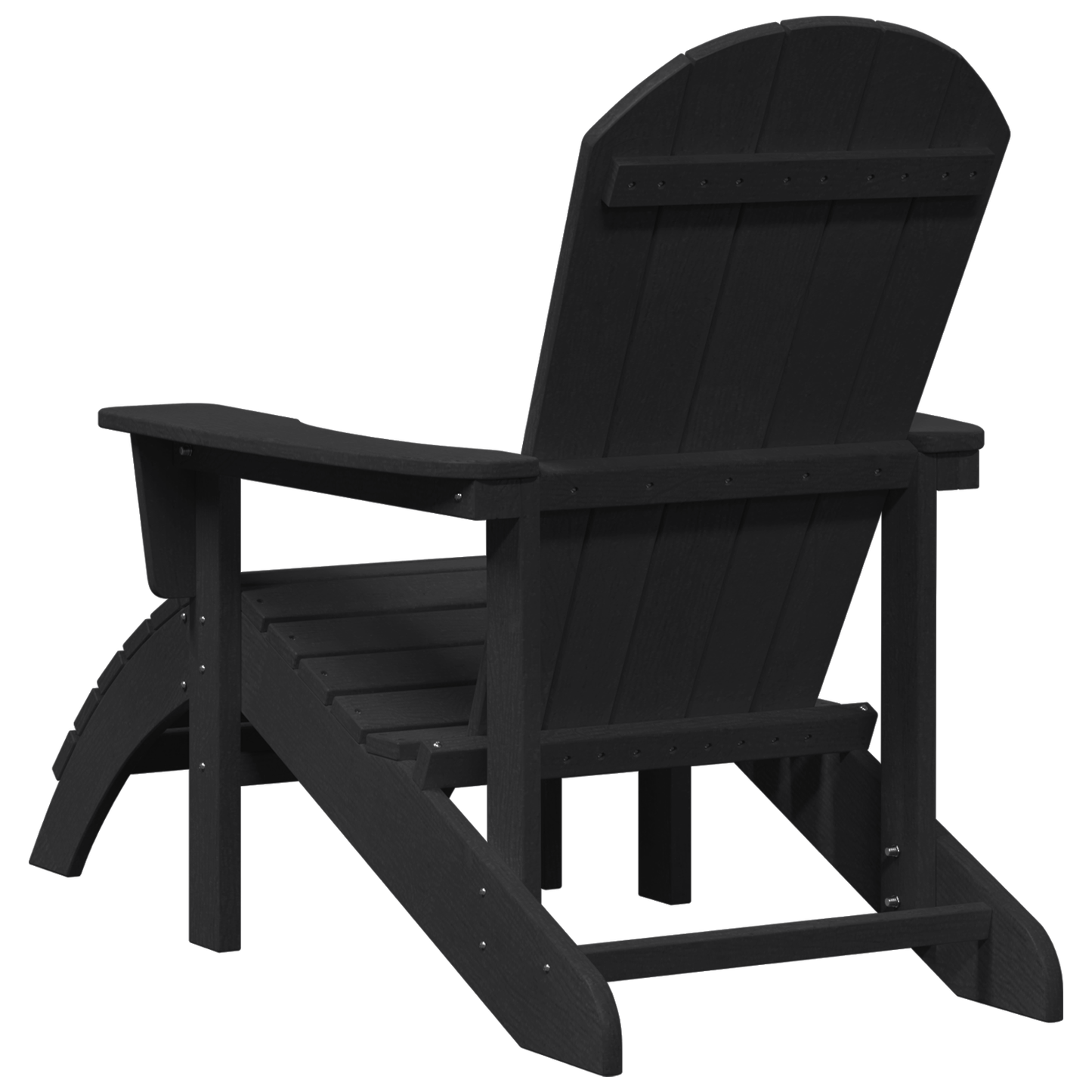 Adirondack Chairs with Footrests 2 pcs Black HDPE