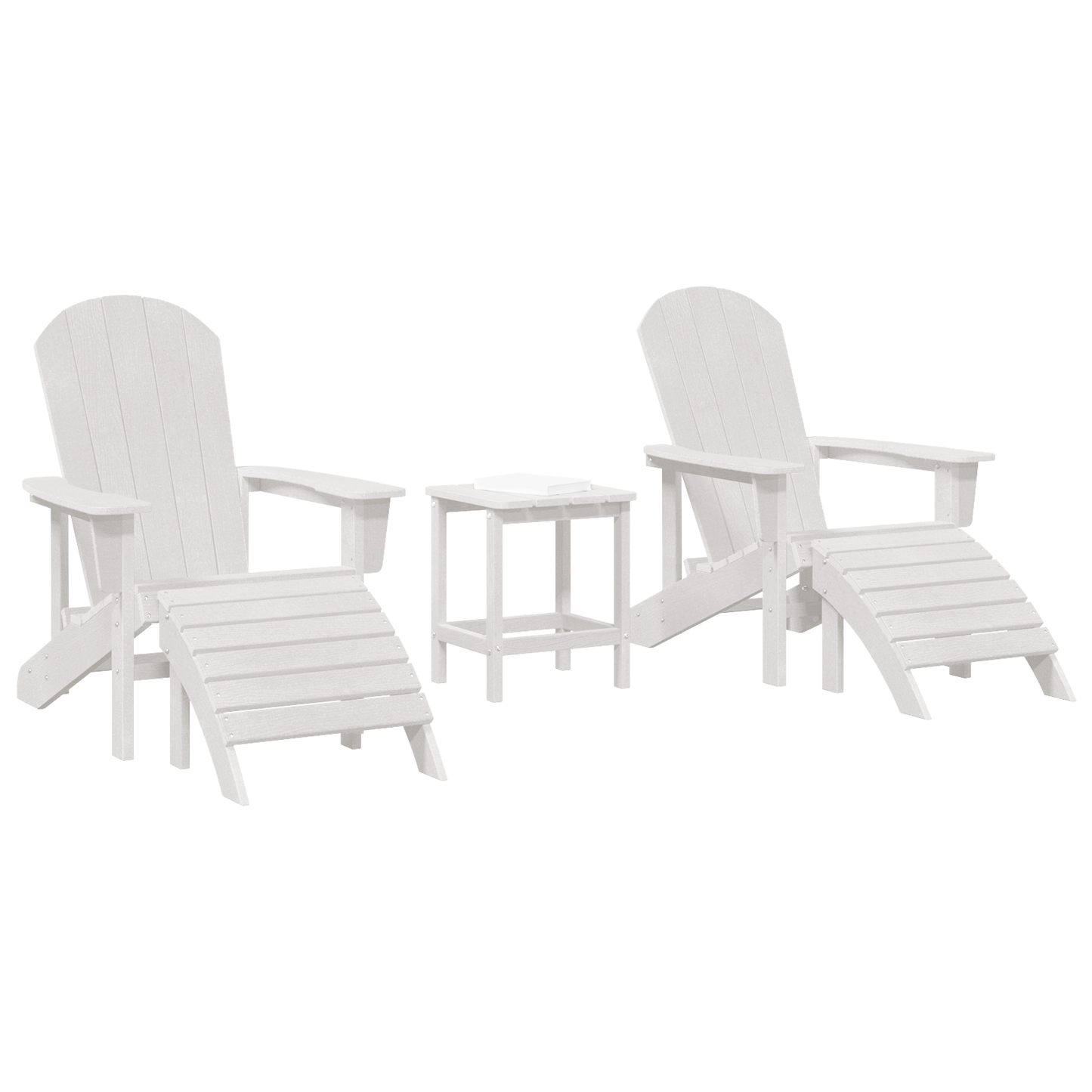 3 Piece Garden Lounge Set White HDPE