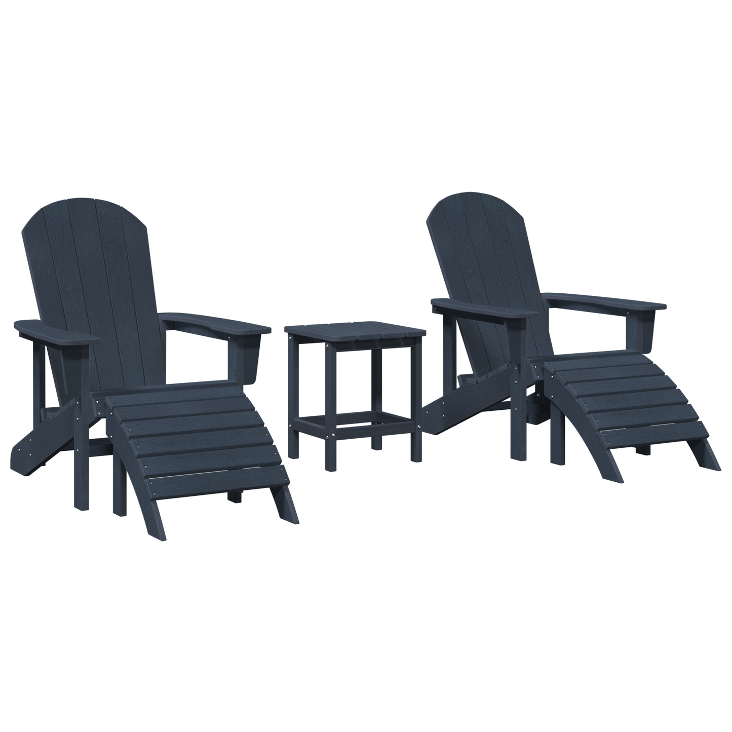 3 Piece Garden Lounge Set Navy Blue HDPE