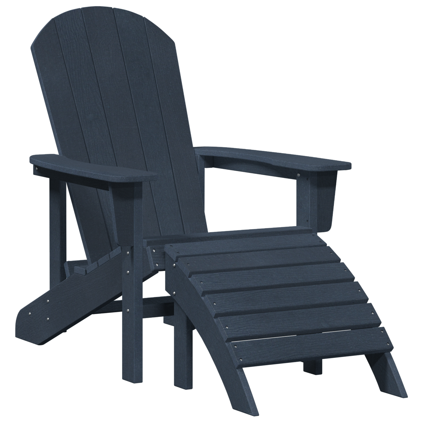 3 Piece Garden Lounge Set Navy Blue HDPE