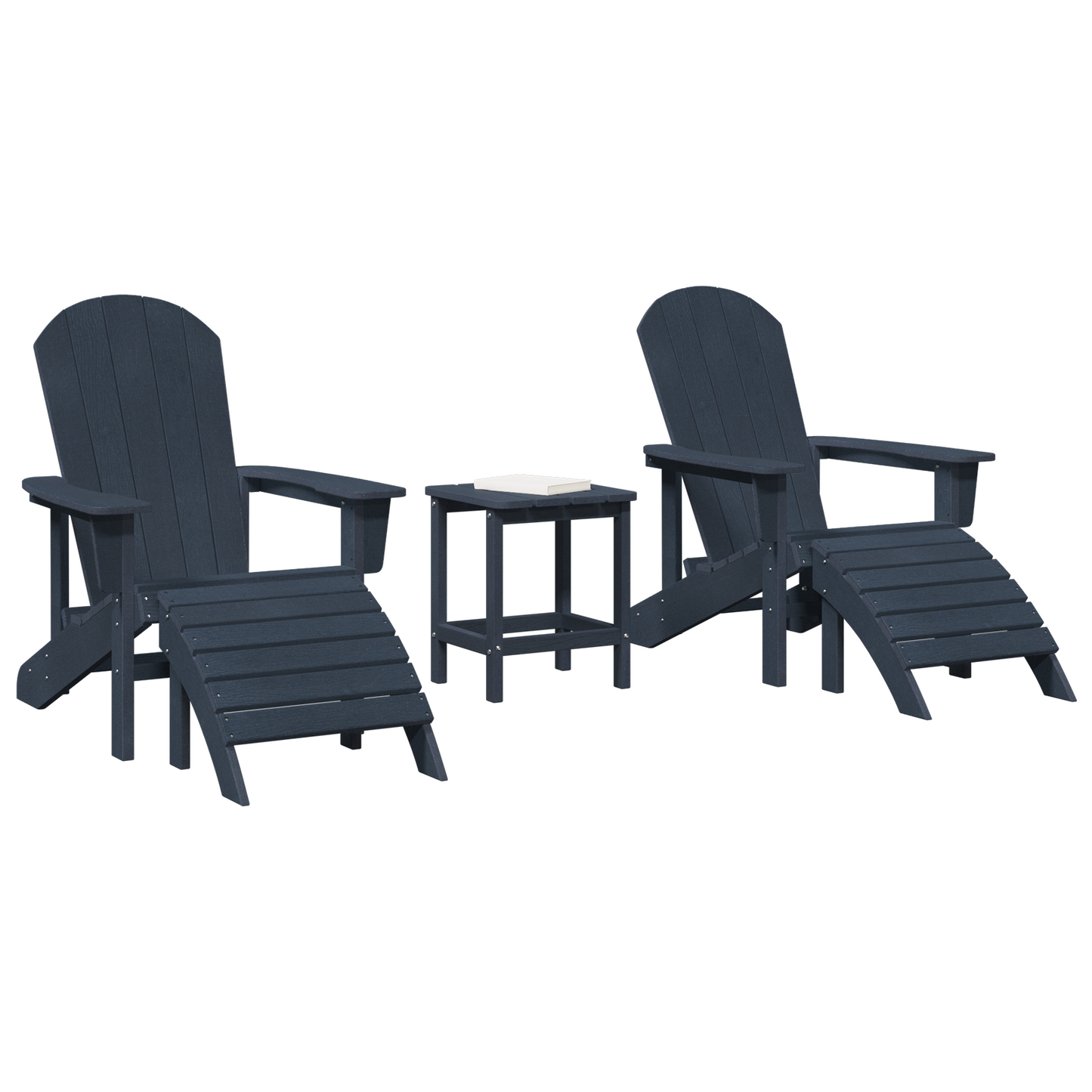 3 Piece Garden Lounge Set Navy Blue HDPE