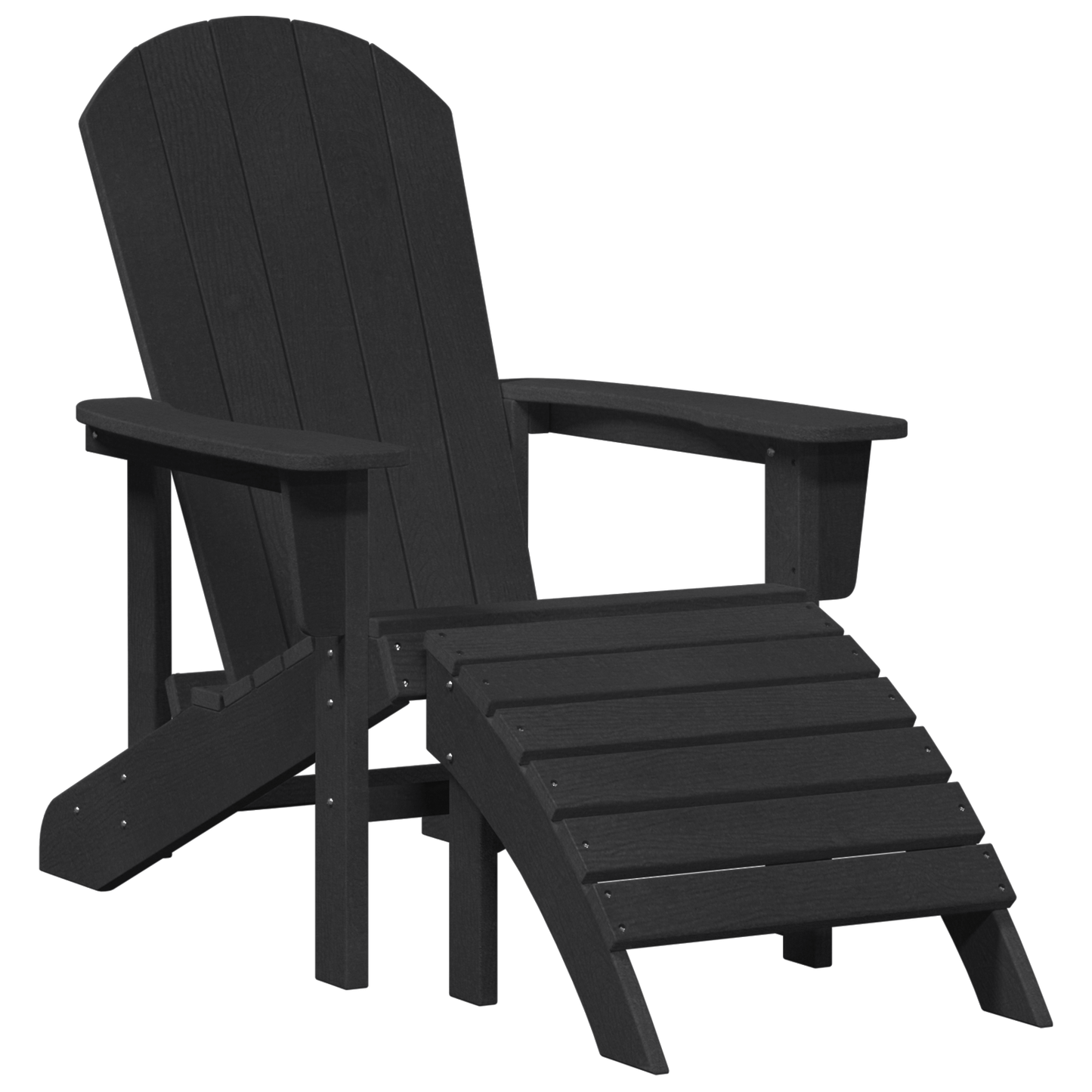 3 Piece Garden Lounge Set Black HDPE