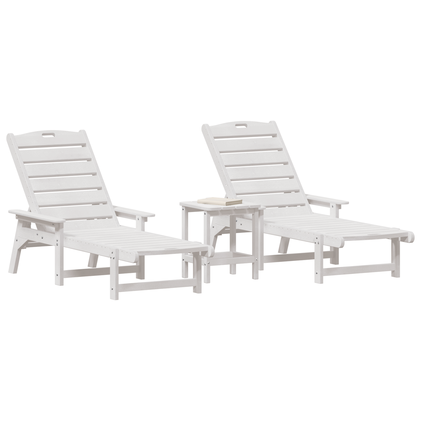 3 Piece Garden Lounge Set White HDPE