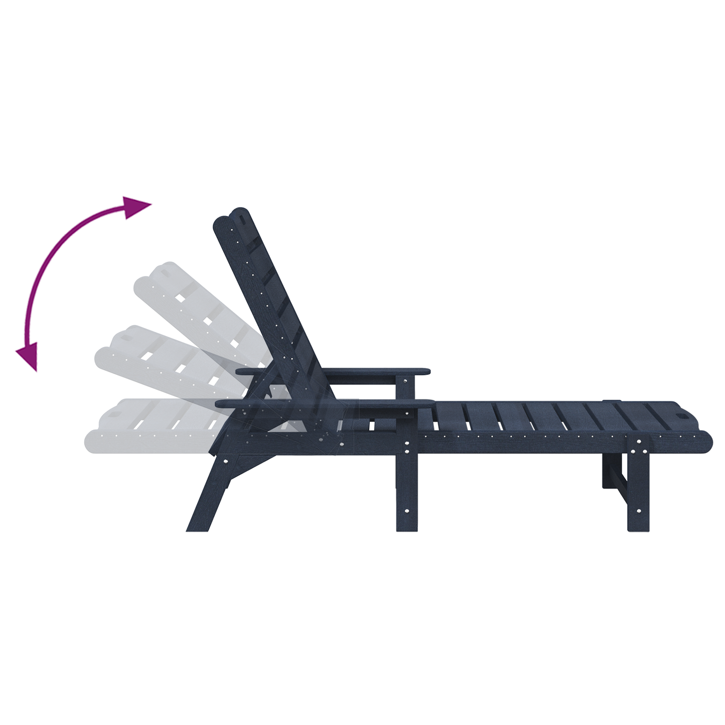 3 Piece Garden Lounge Set Navy Blue HDPE
