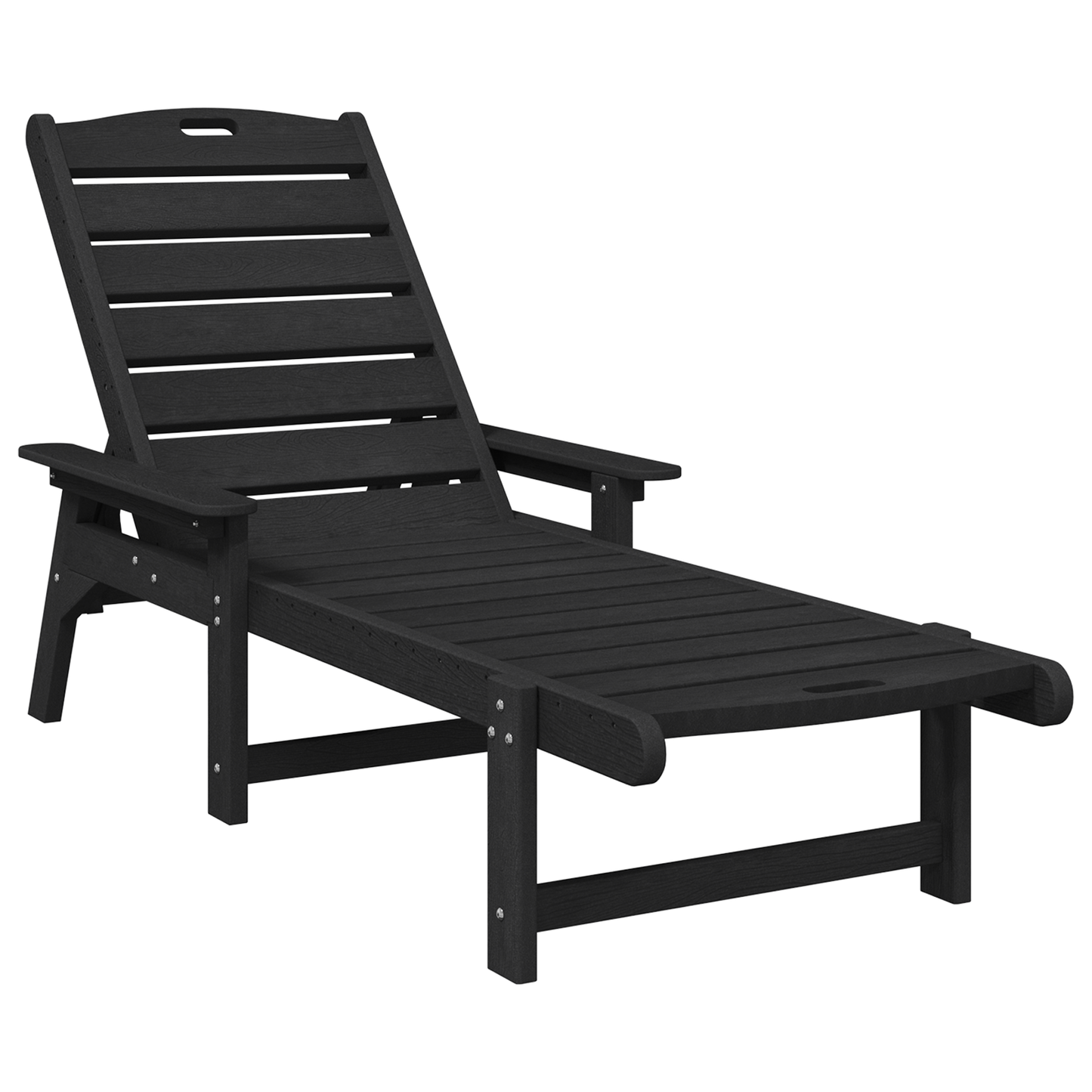 3 Piece Garden Lounge Set - Black HDPE