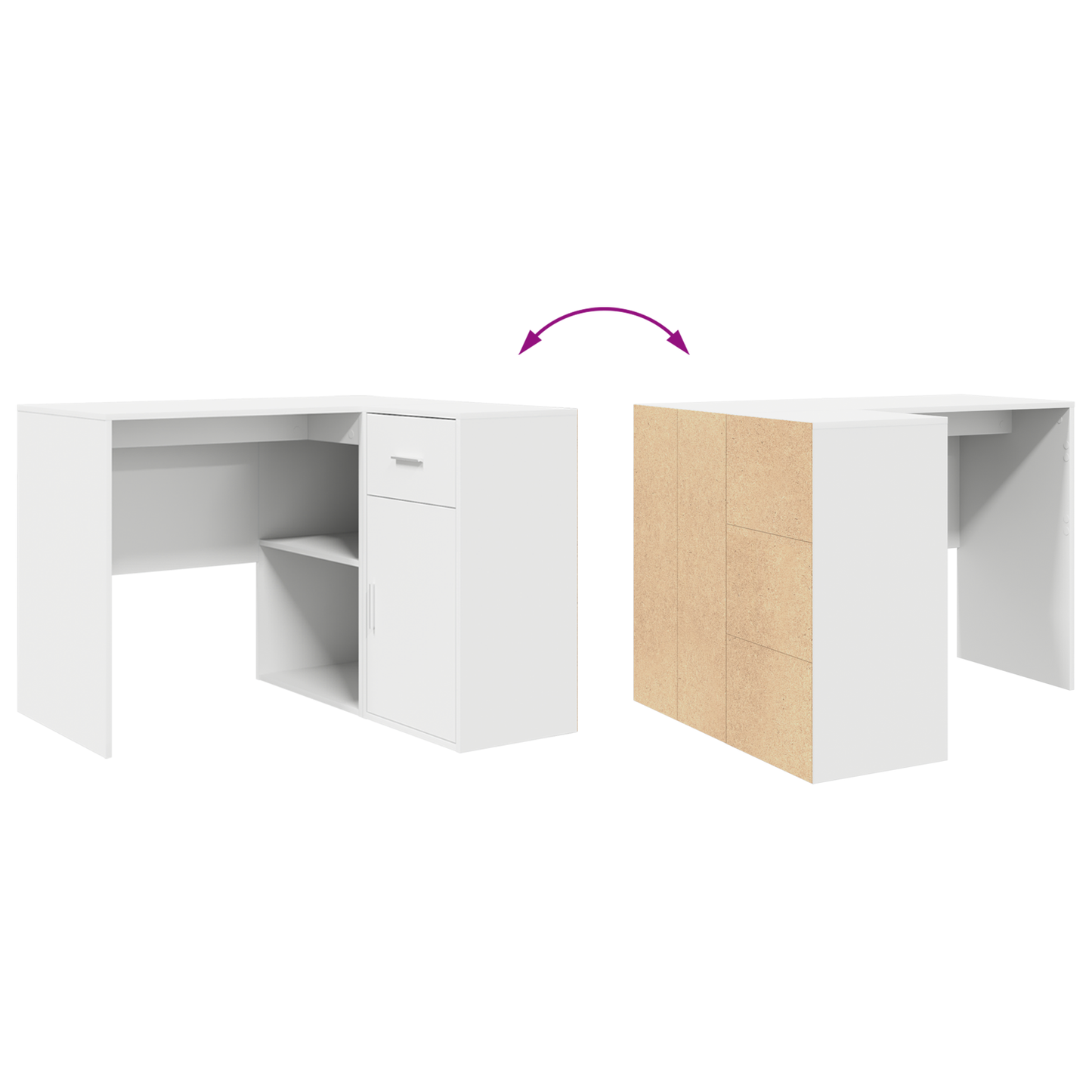 Corner Desk White 102x88x75 cm Engineered Wood