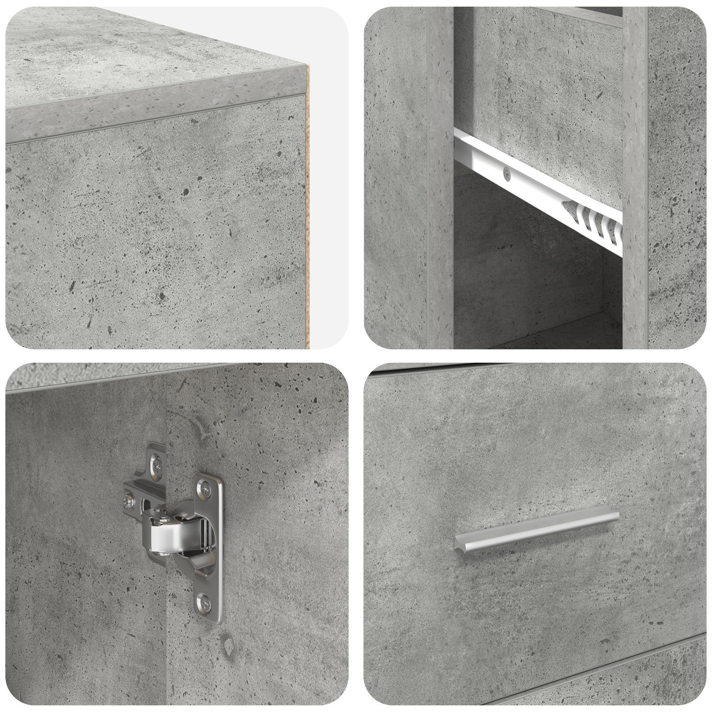 Corner Desk Concrete Grey 102x88x75 cm Engineered Wood