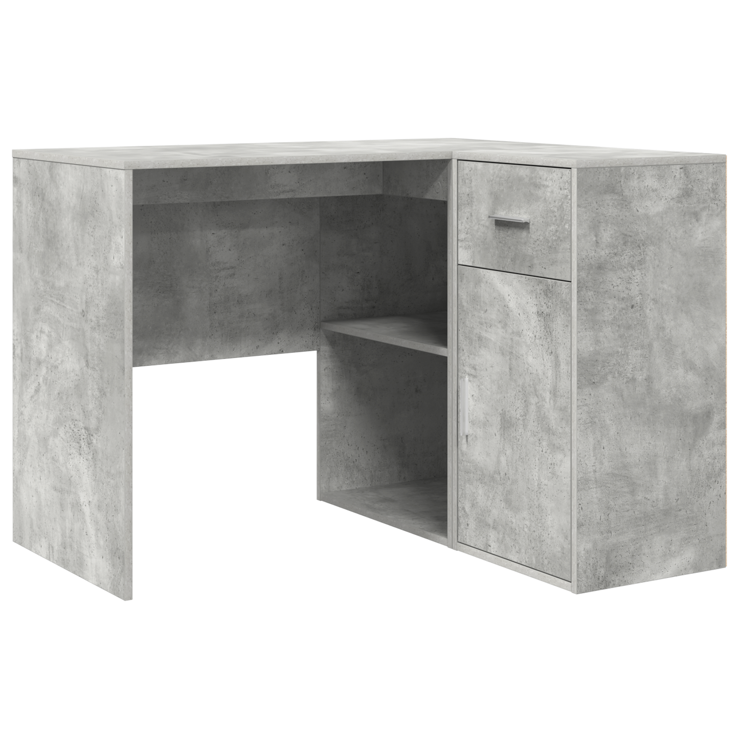 Corner Desk Concrete Grey 102x88x75 cm Engineered Wood