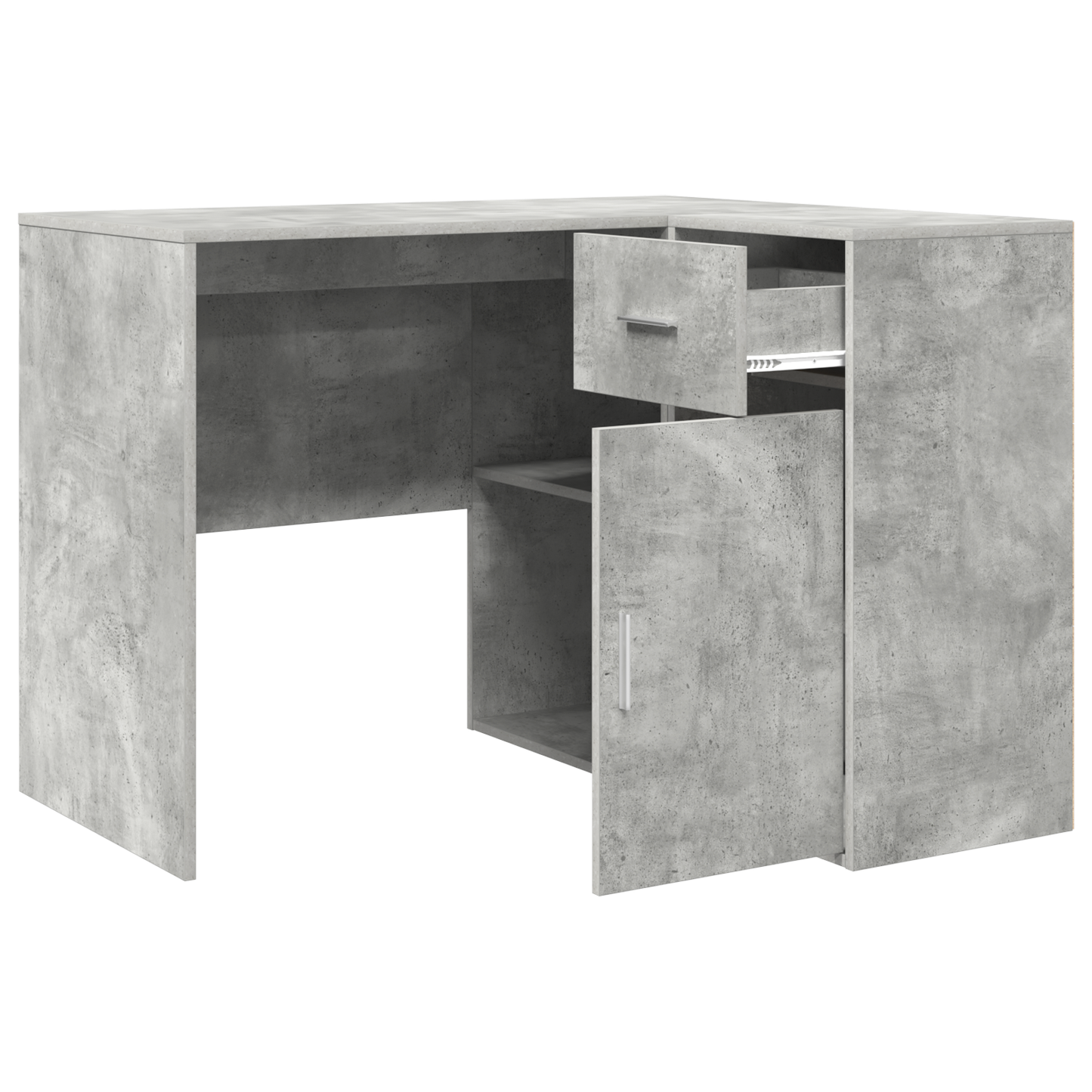 Corner Desk Concrete Grey 102x88x75 cm Engineered Wood