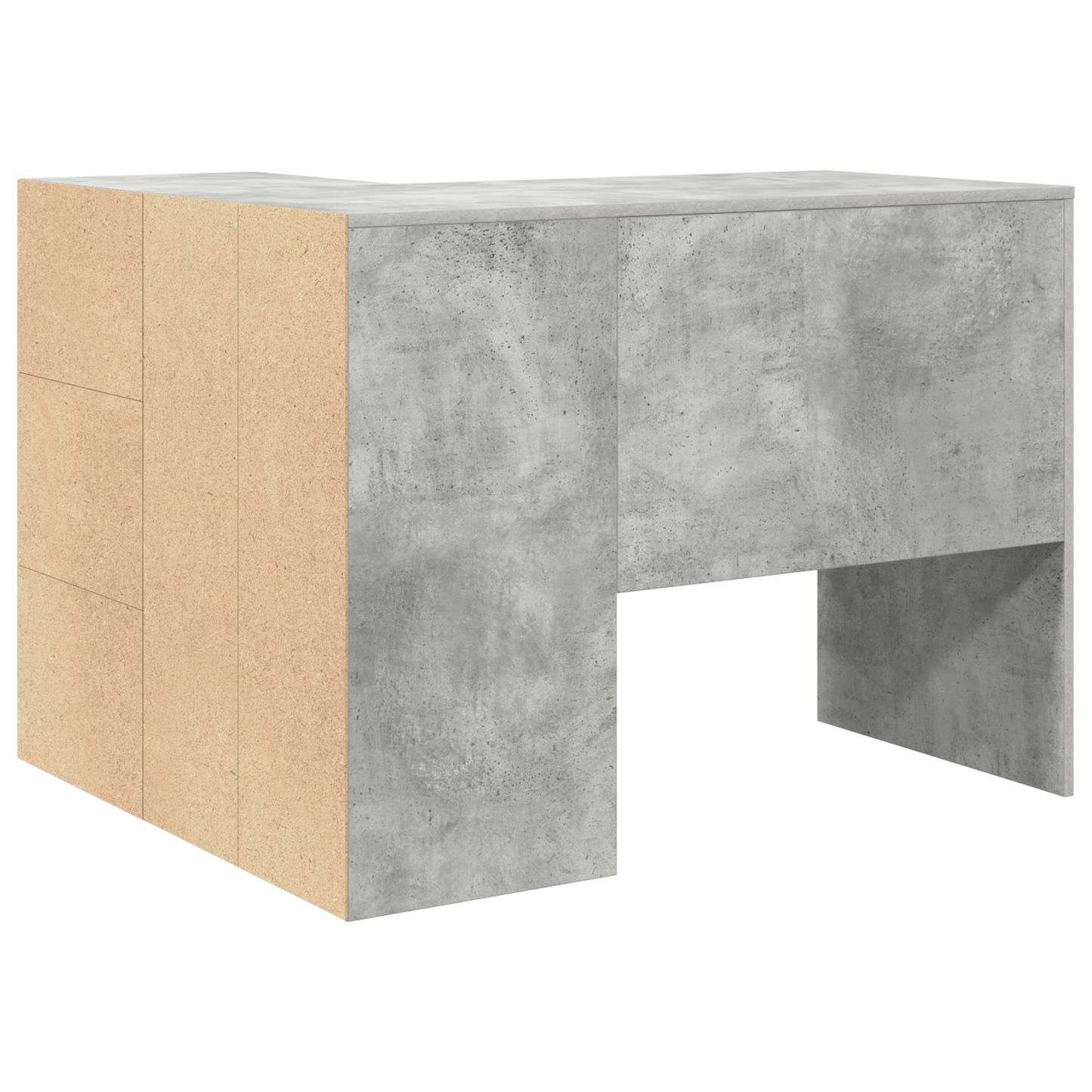 Corner Desk Concrete Grey 102x88x75 cm Engineered Wood