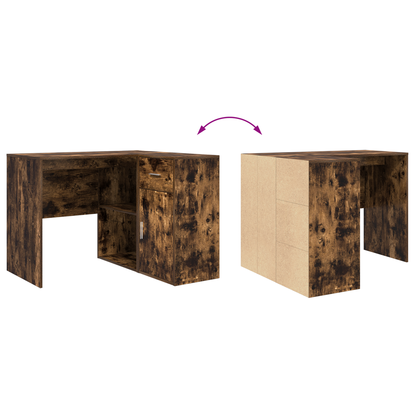 Corner Desk Smoked Oak 102x88x75 cm Engineered Wood