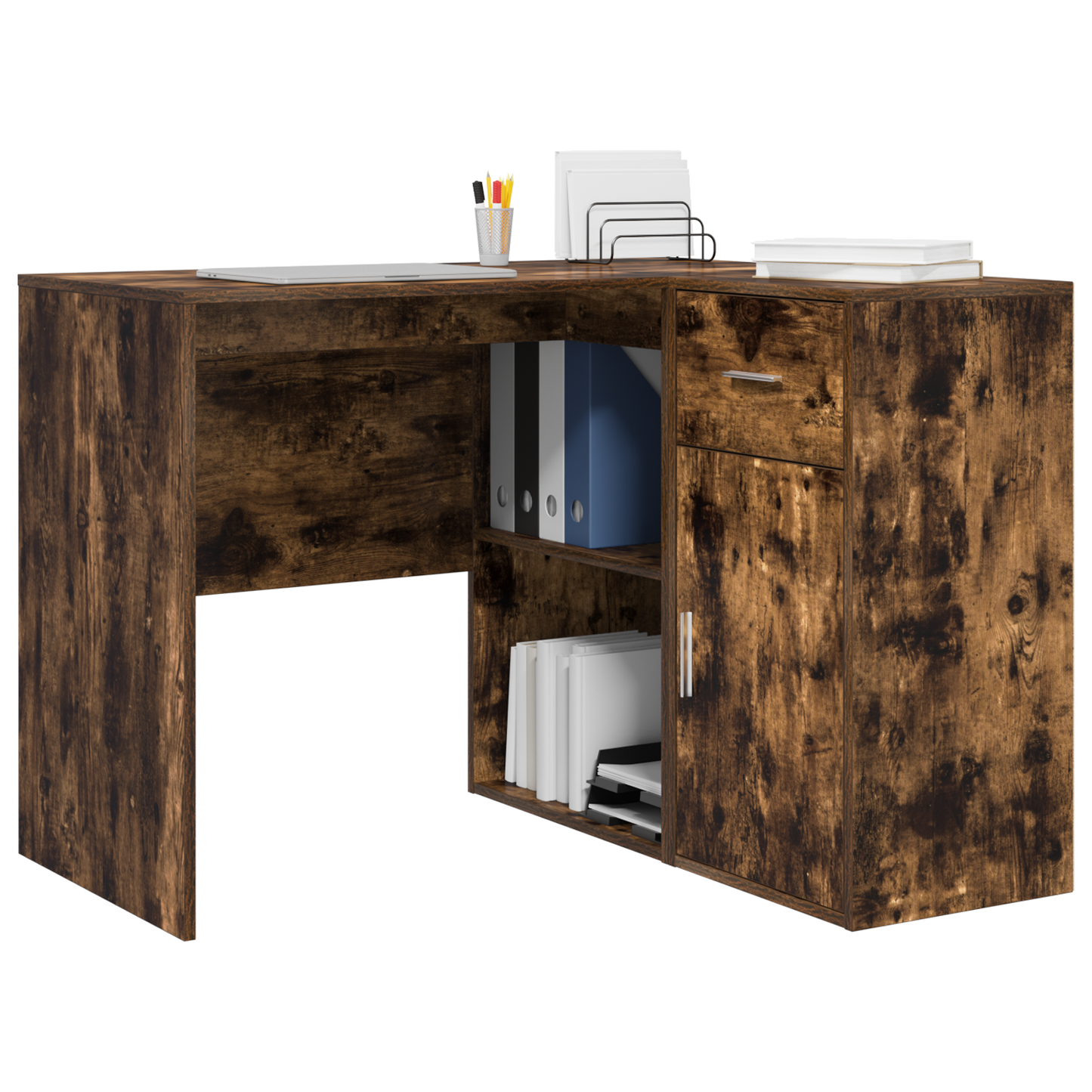 Corner Desk Smoked Oak 102x88x75 cm Engineered Wood