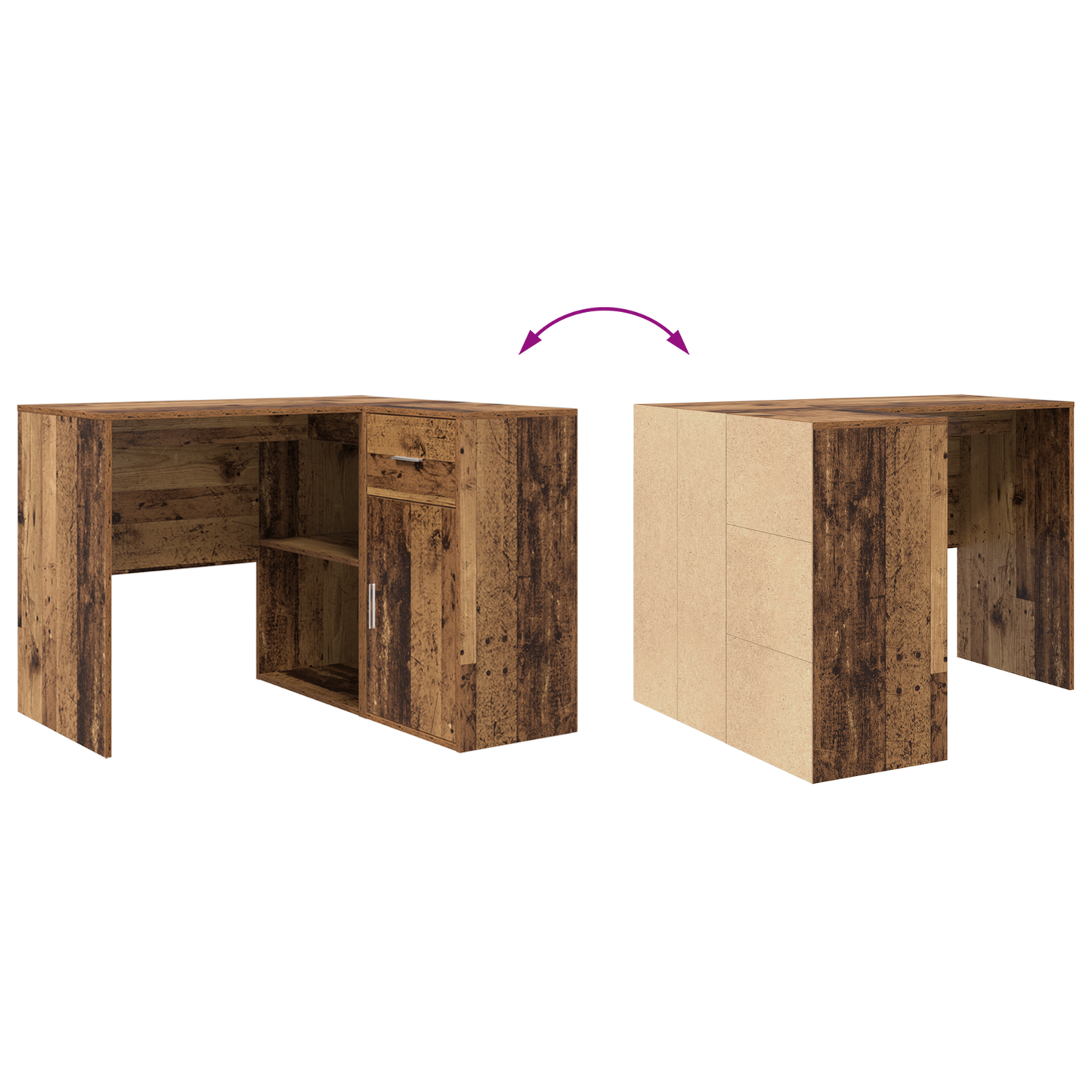 Corner Desk Old Wood 102x88x75 cm Engineered Wood