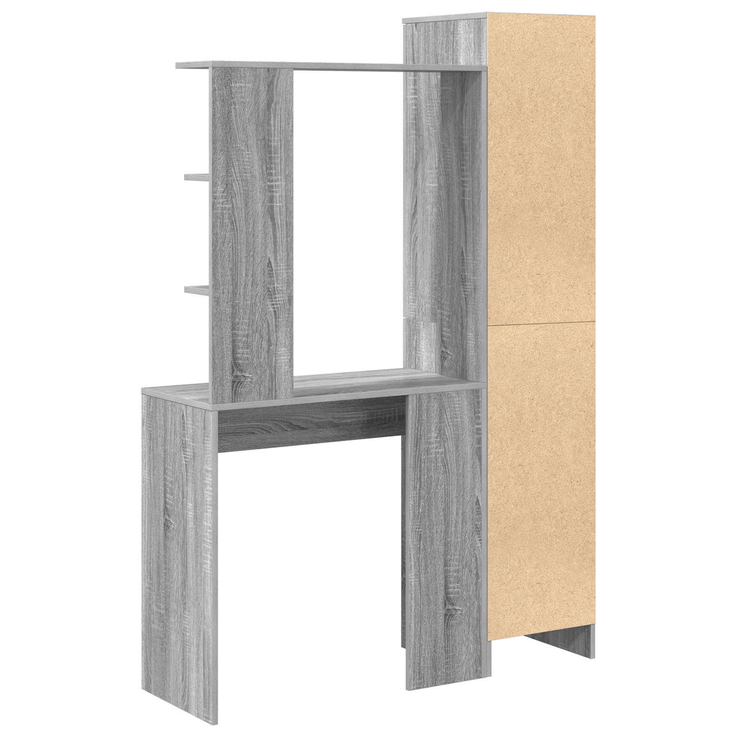 Desk with Storage Grey Sonoma Engineered Wood