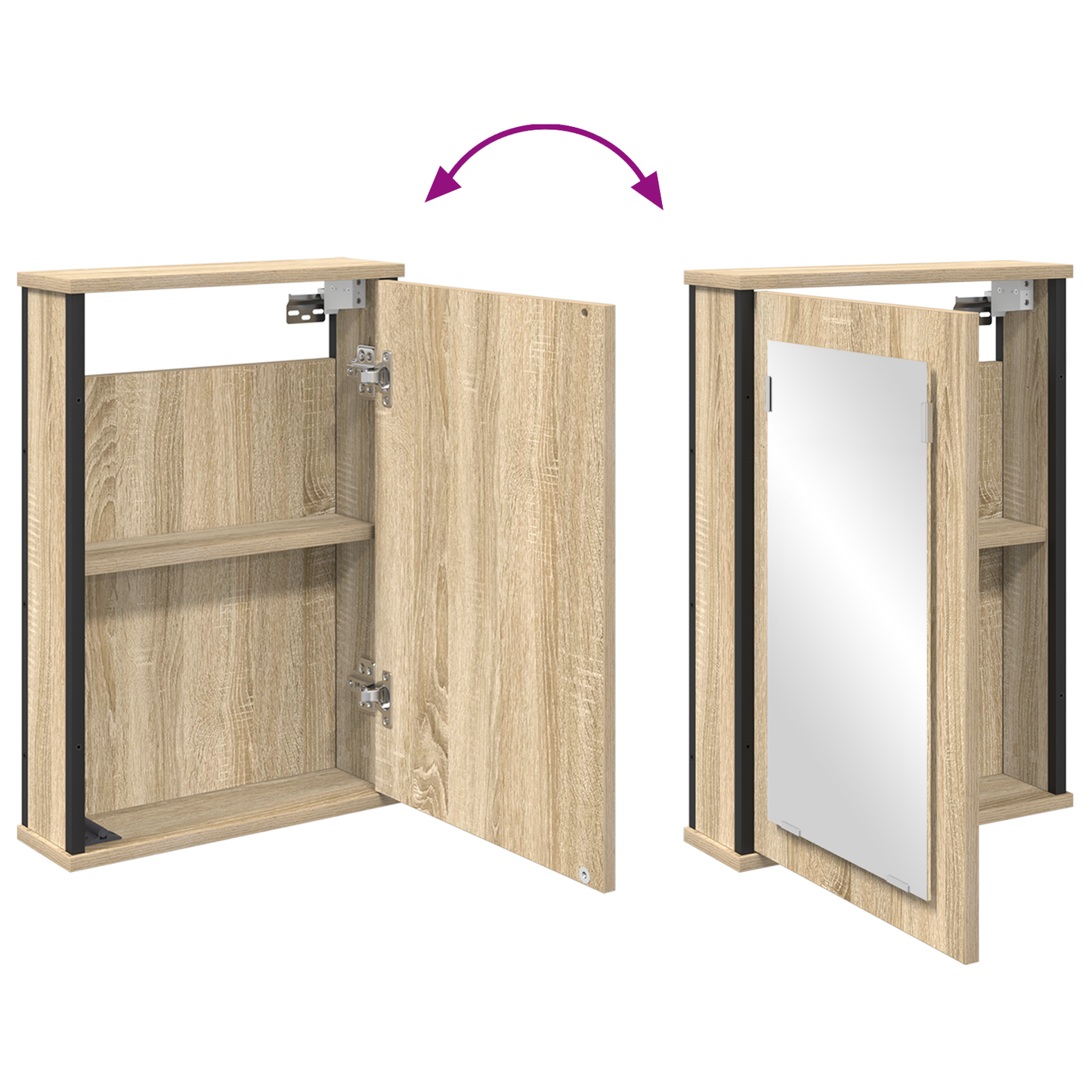 2 Piece Bathroom Cabinet Set Sonoma Oak Engineered Wood