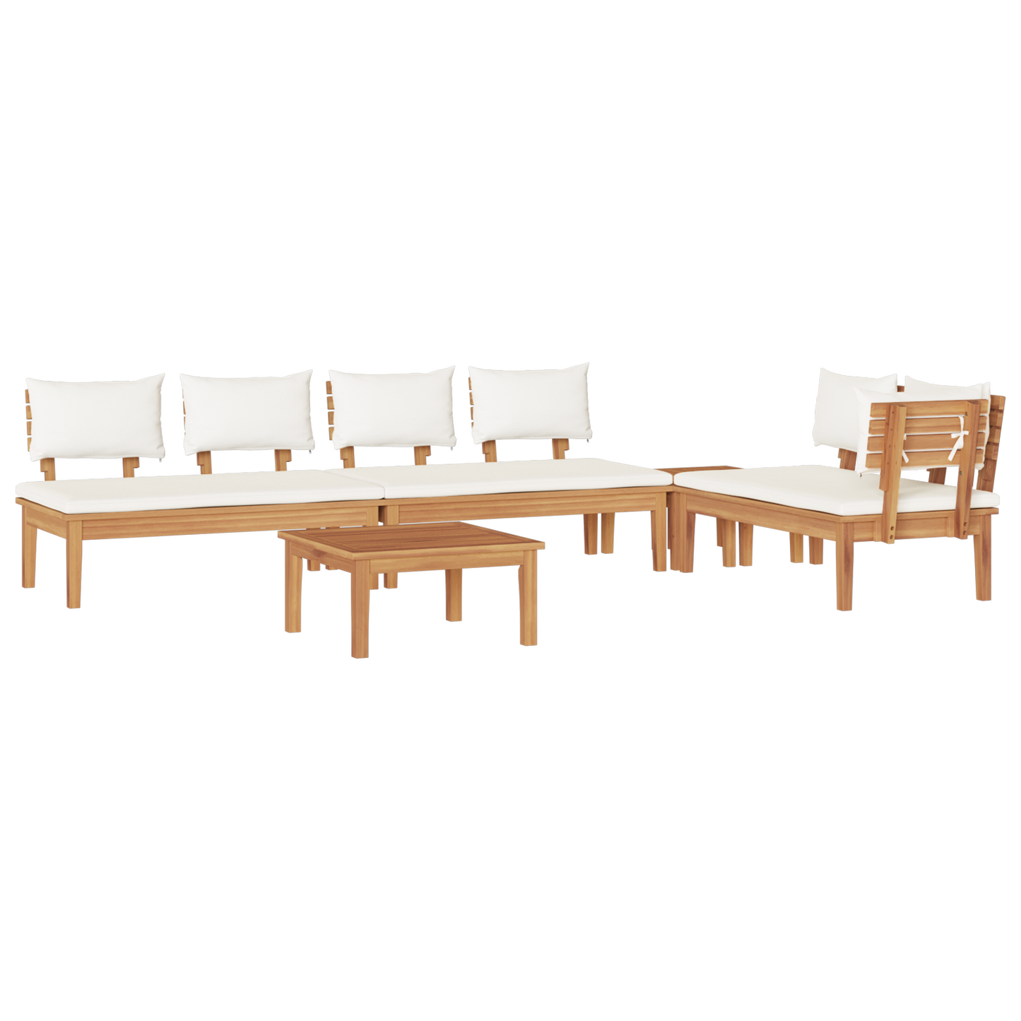5 Piece Garden Dining Set with Cushions Solid Wood Teak