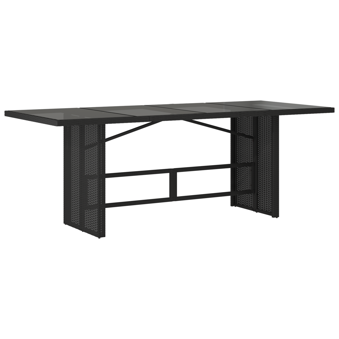 9 Piece Garden Dining Set Black Poly Rattan