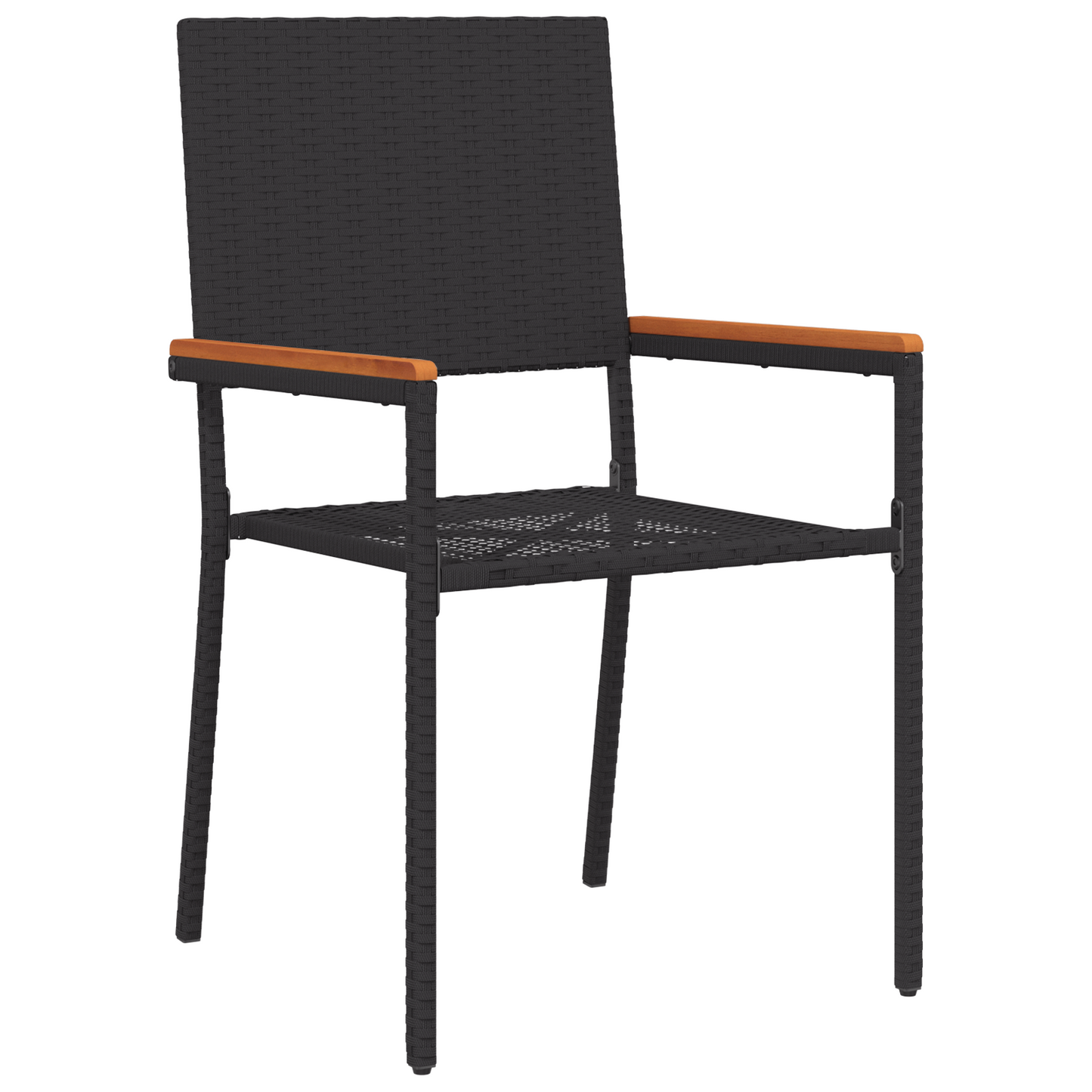 9 Piece Garden Dining Set Black Poly Rattan