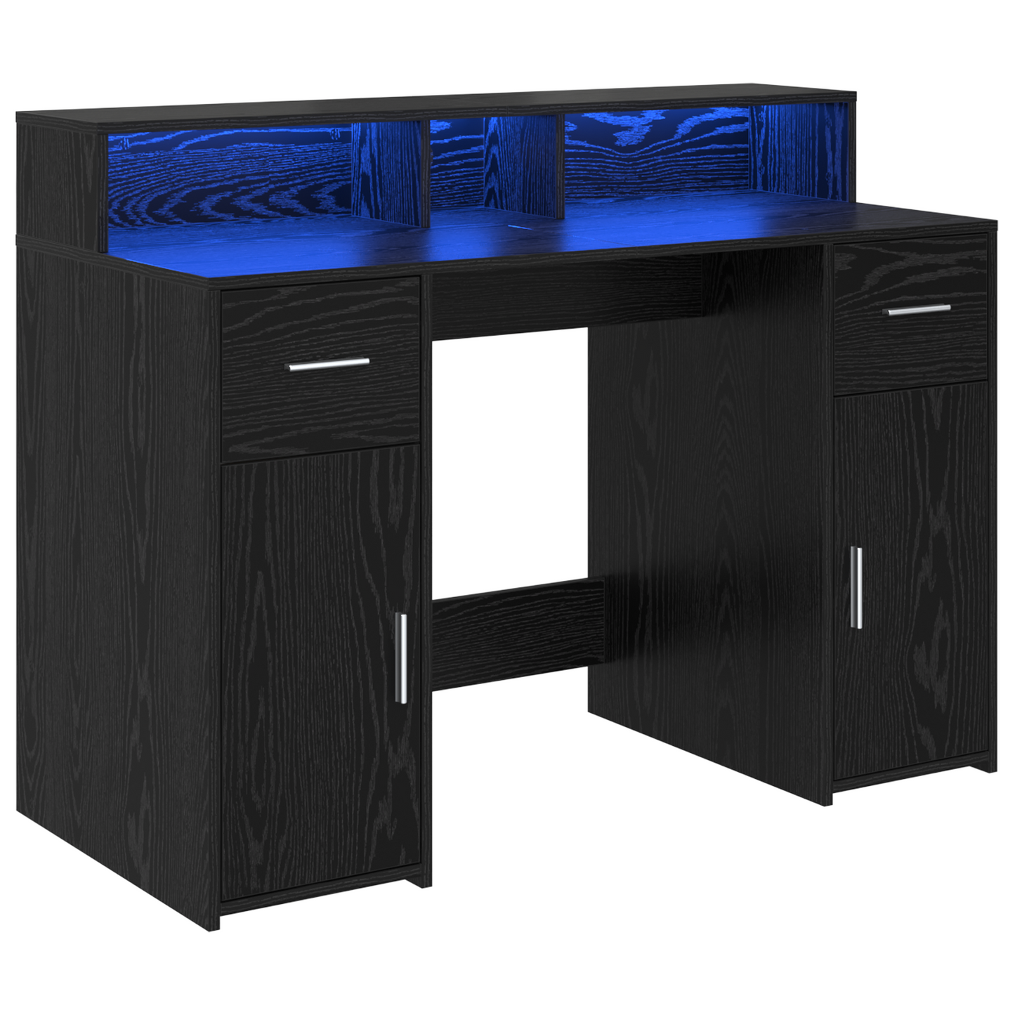 Desk Black Oak 120x55x91 cm Engineered Wood
