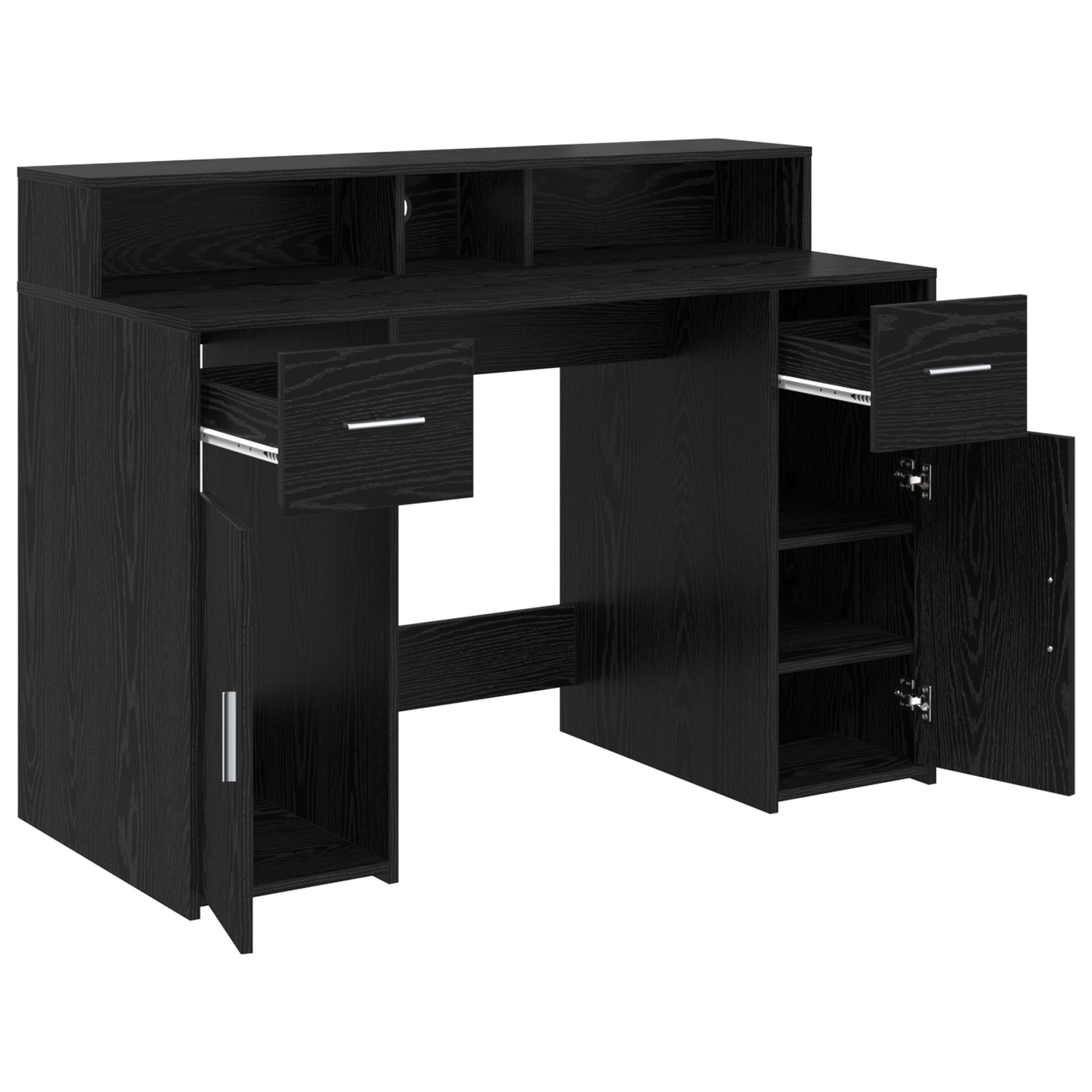Desk Black Oak 120x55x91 cm Engineered Wood