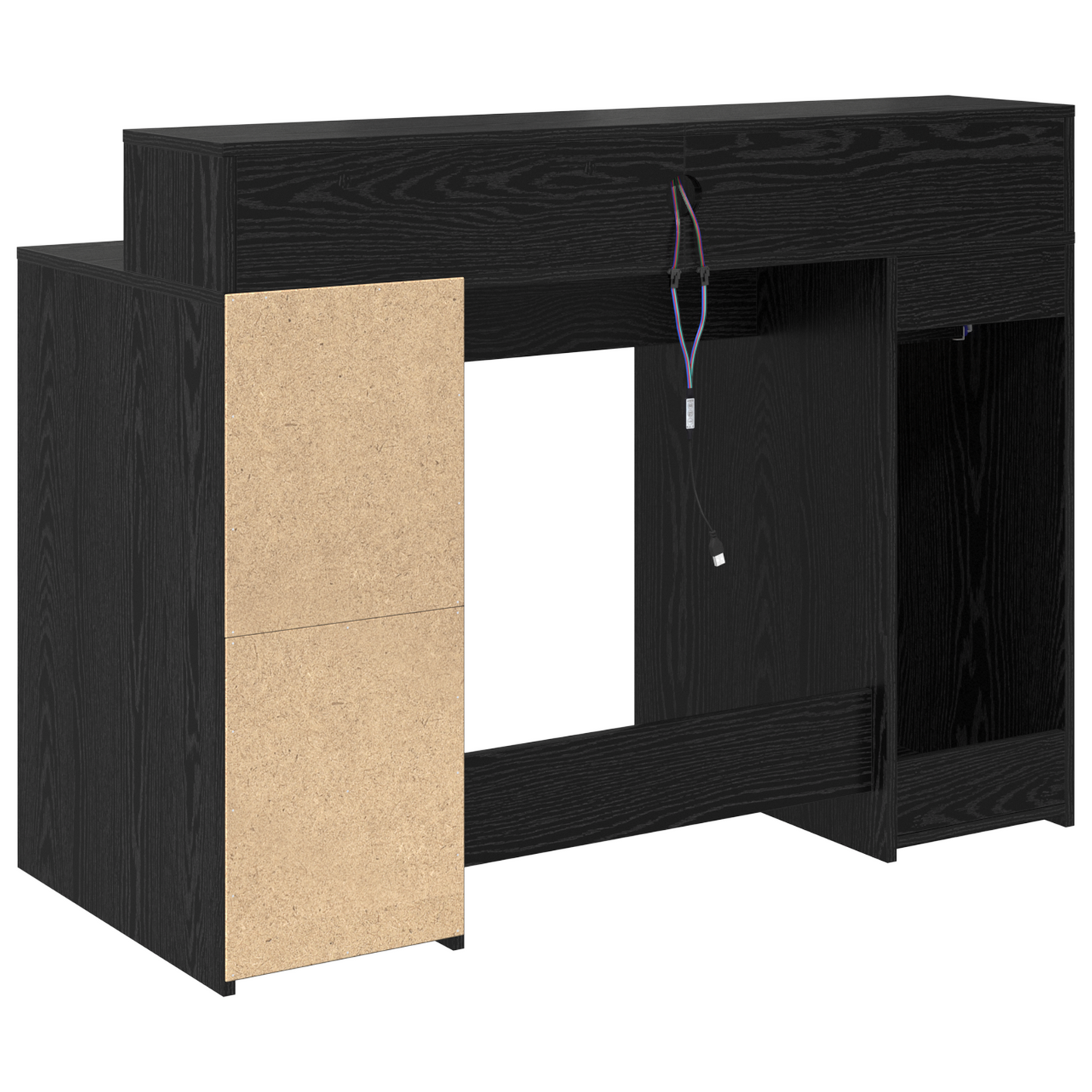 Desk Black Oak 120x55x91 cm Engineered Wood