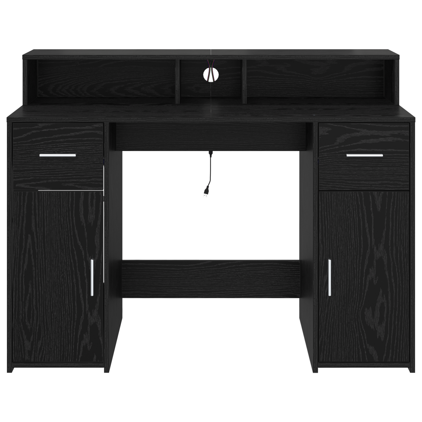 Desk Black Oak 120x55x91 cm Engineered Wood