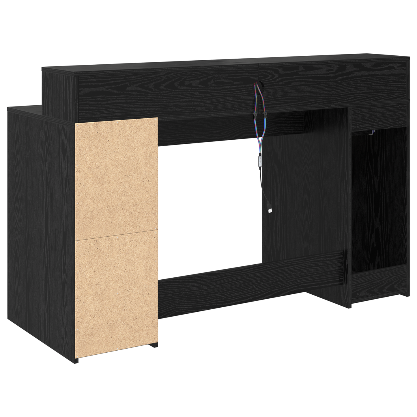 Desk Black Oak 140x55x91 cm Engineered Wood