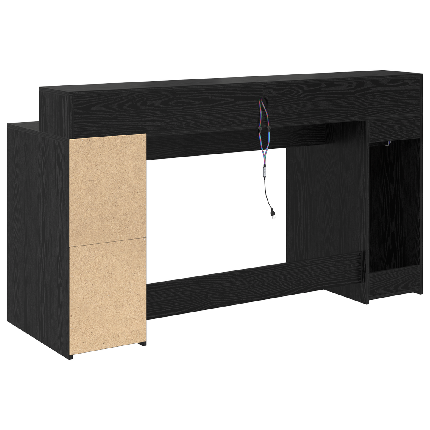 Desk Black Oak 160x55x91 cm Engineered Wood
