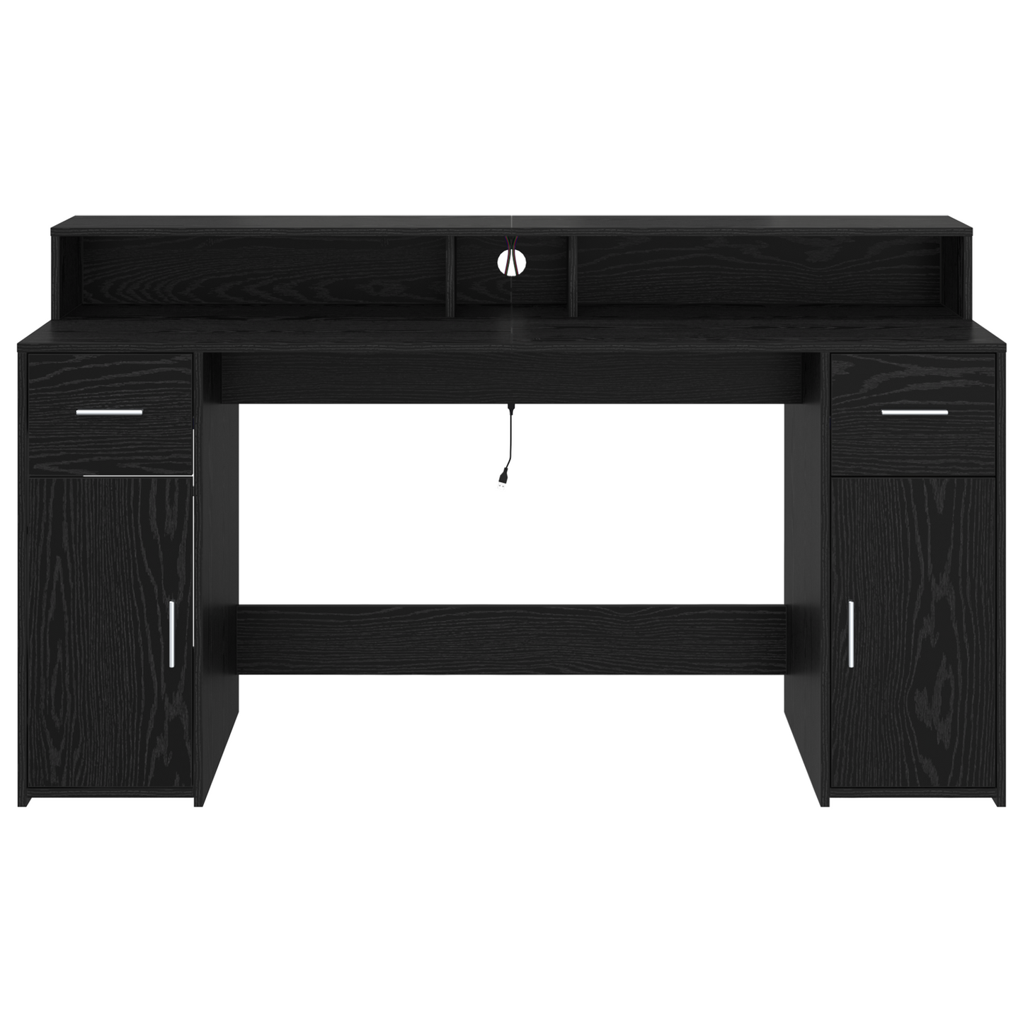 Desk Black Oak 160x55x91 cm Engineered Wood