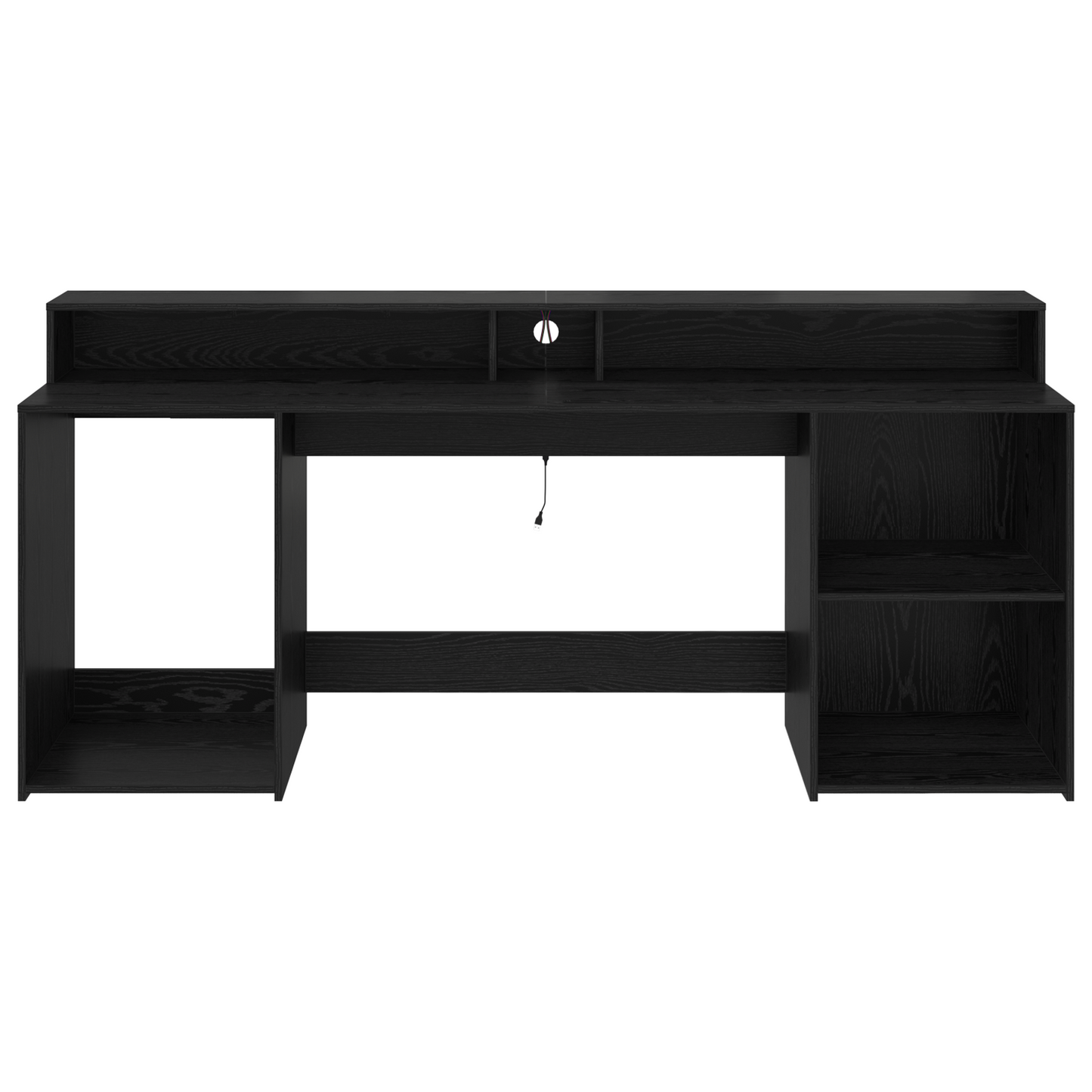Desk Black Oak 200x55x91 cm Engineered Wood