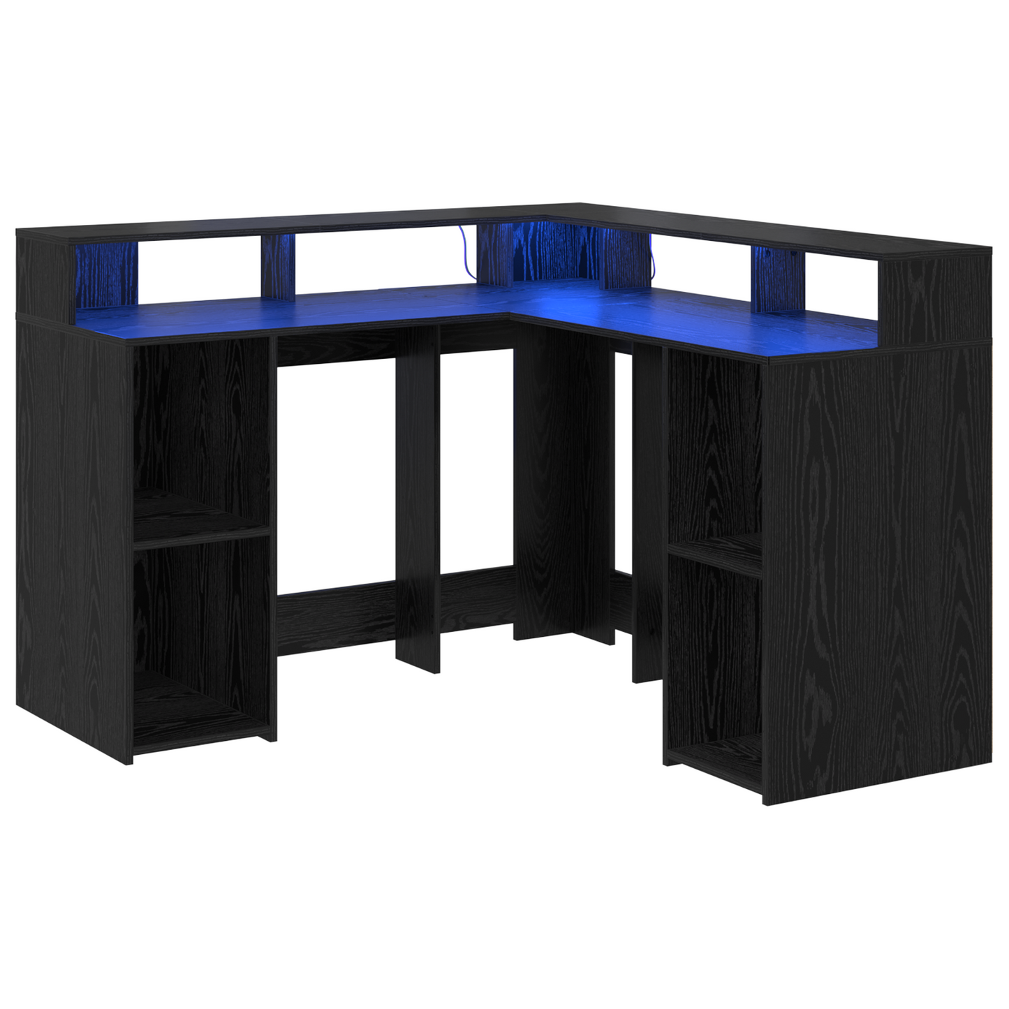 Desk Black Oak 130x130x91 cm Engineered Wood