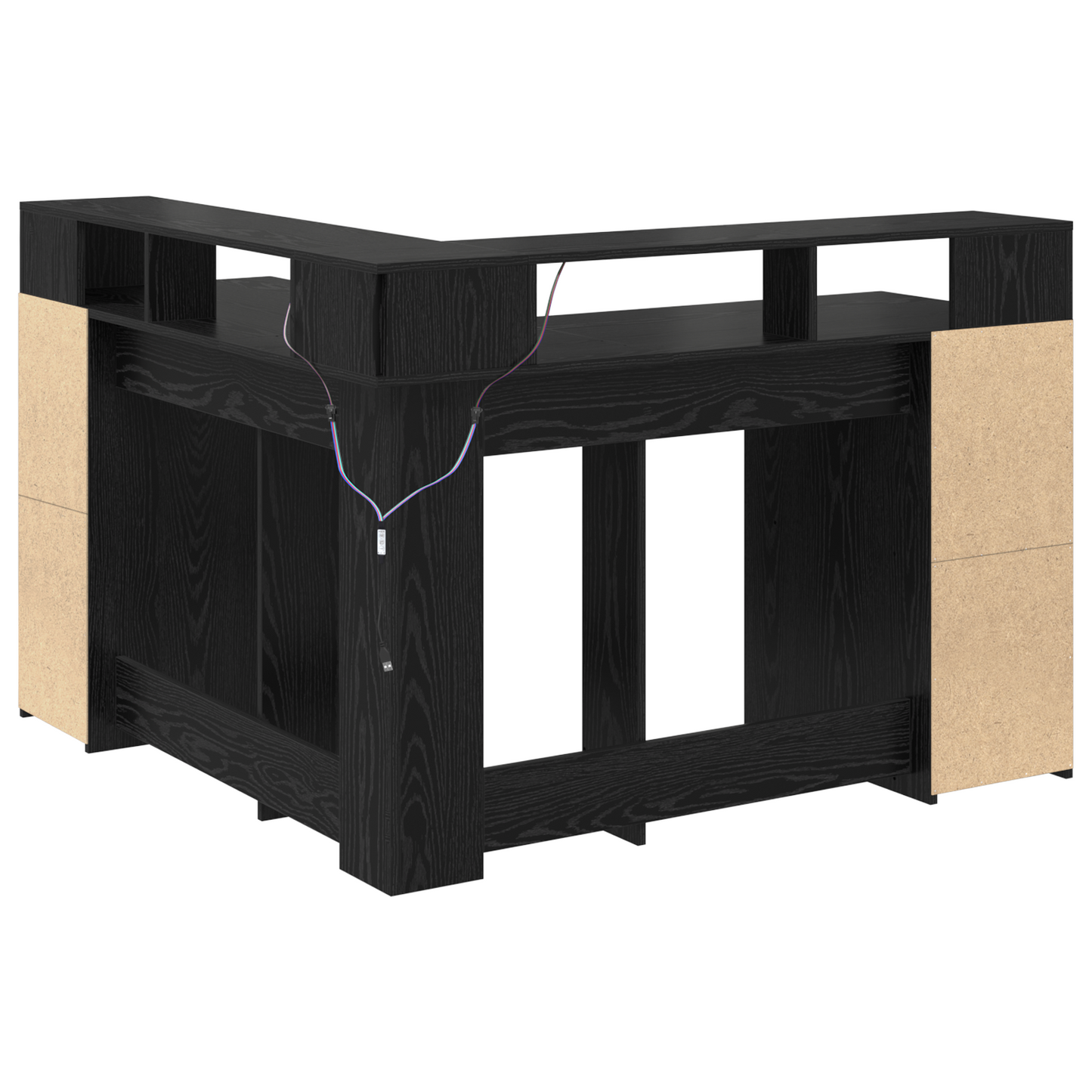 Desk Black Oak 130x130x91 cm Engineered Wood