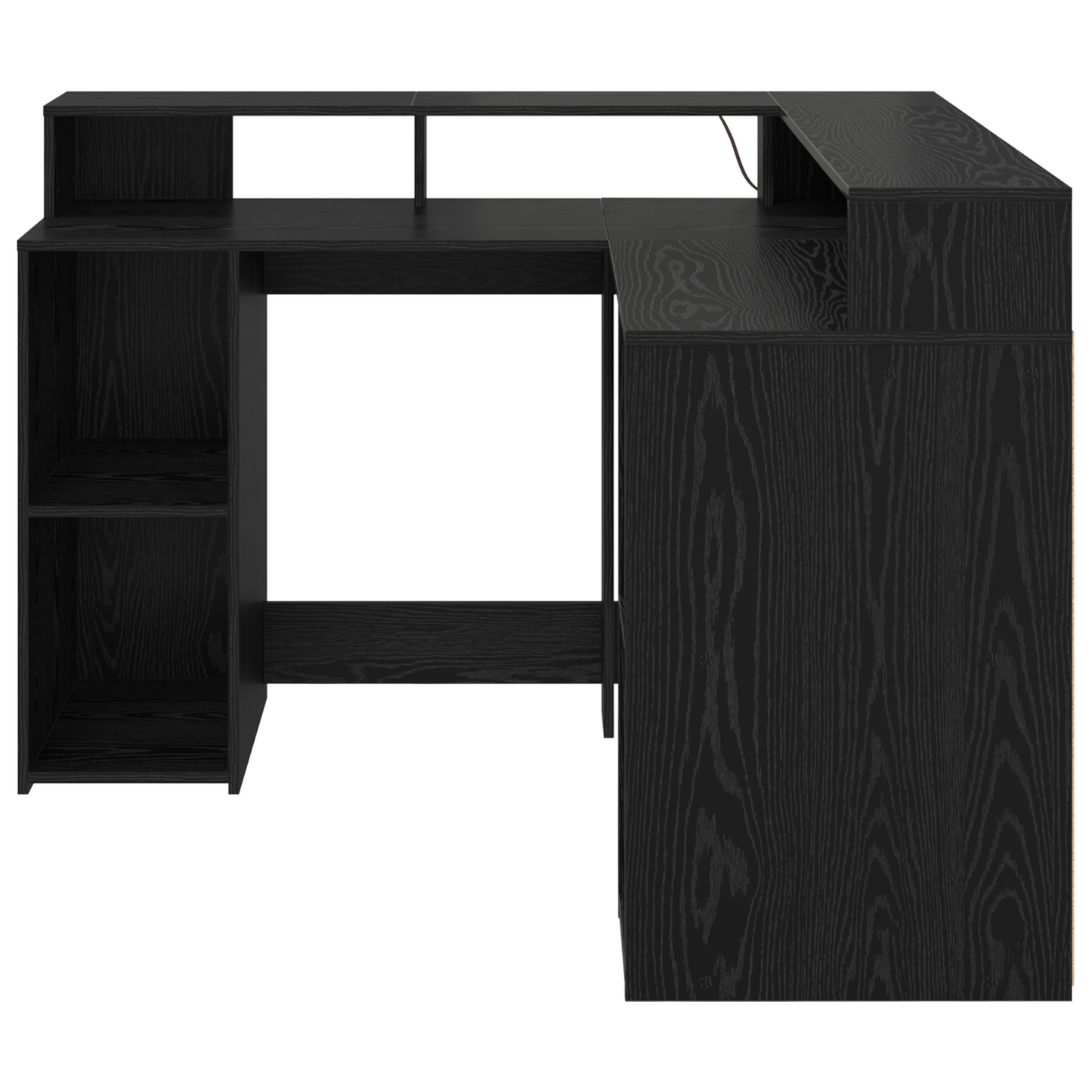 Desk Black Oak 130x130x91 cm Engineered Wood