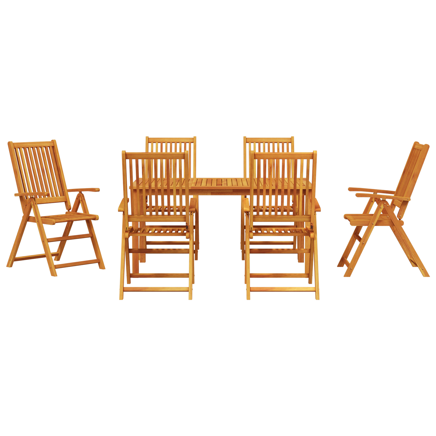 3 Piece Garden Dining Set Solid Acacia Wood Foldable