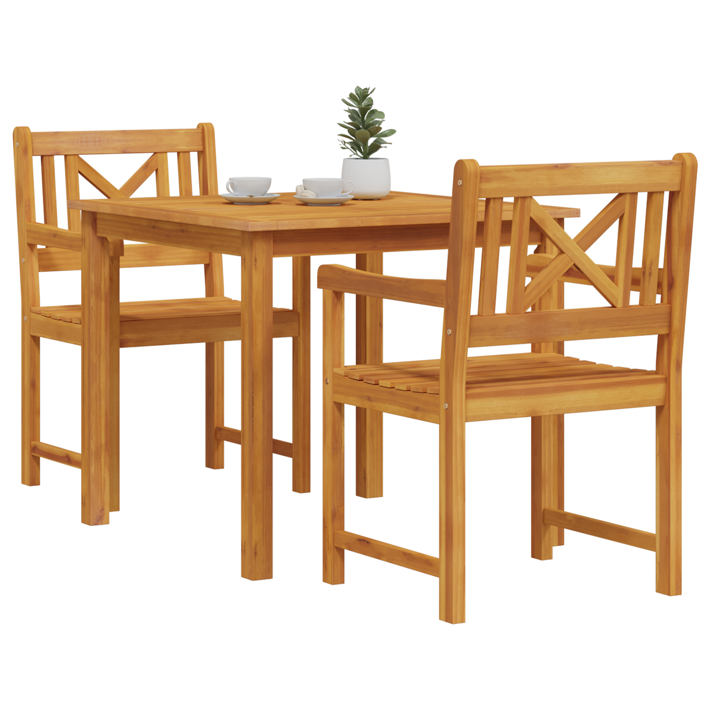 3 Piece Garden Dining Set Solid Wood Acacia
