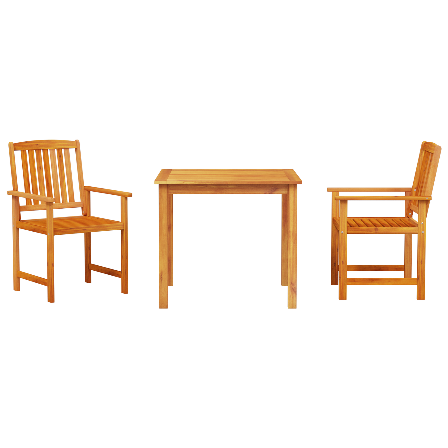 3-Piece Garden Dining Set - Solid Acacia Wood